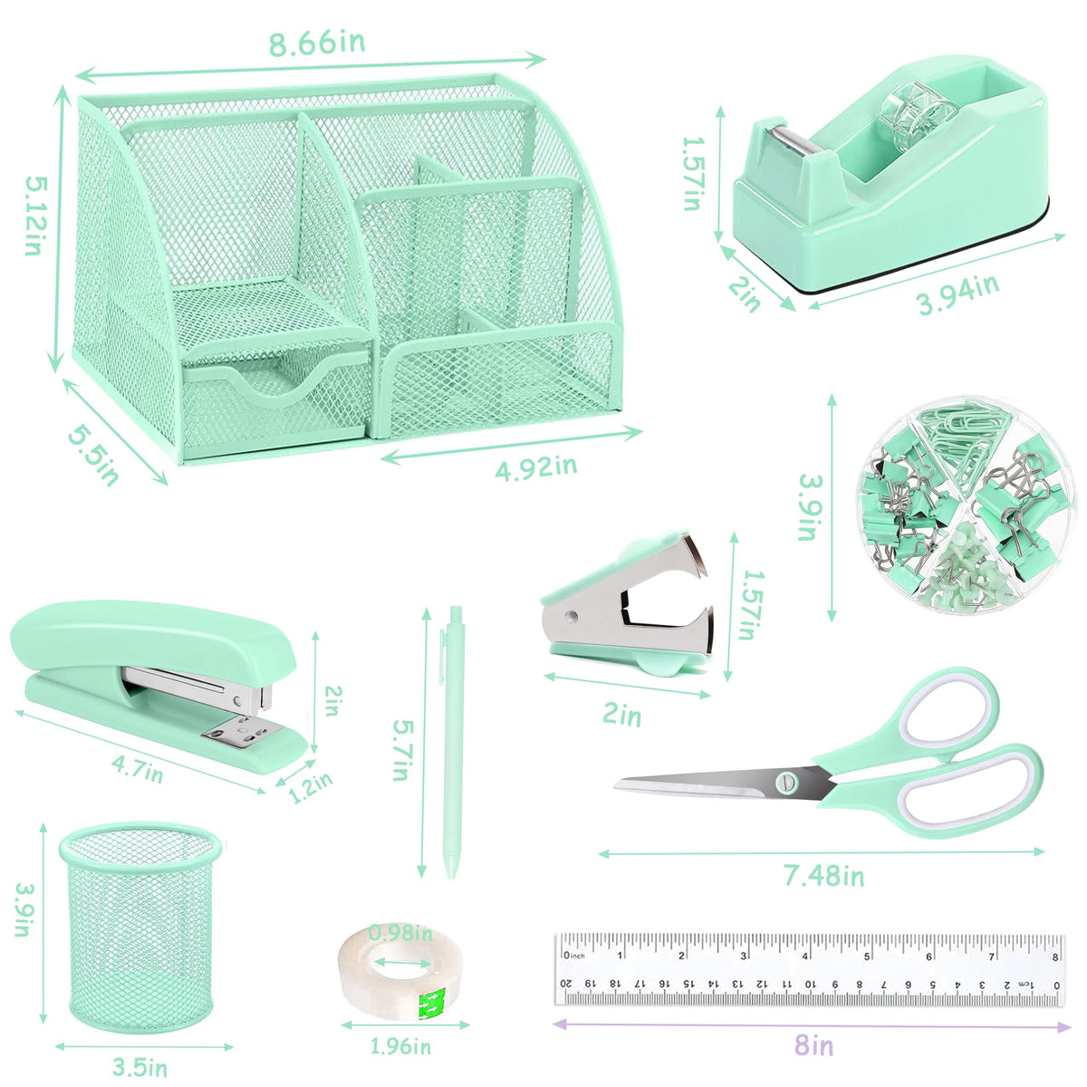 Scindaly Office Desk Accessories 12-Piece & Desk Organizers and Accessories