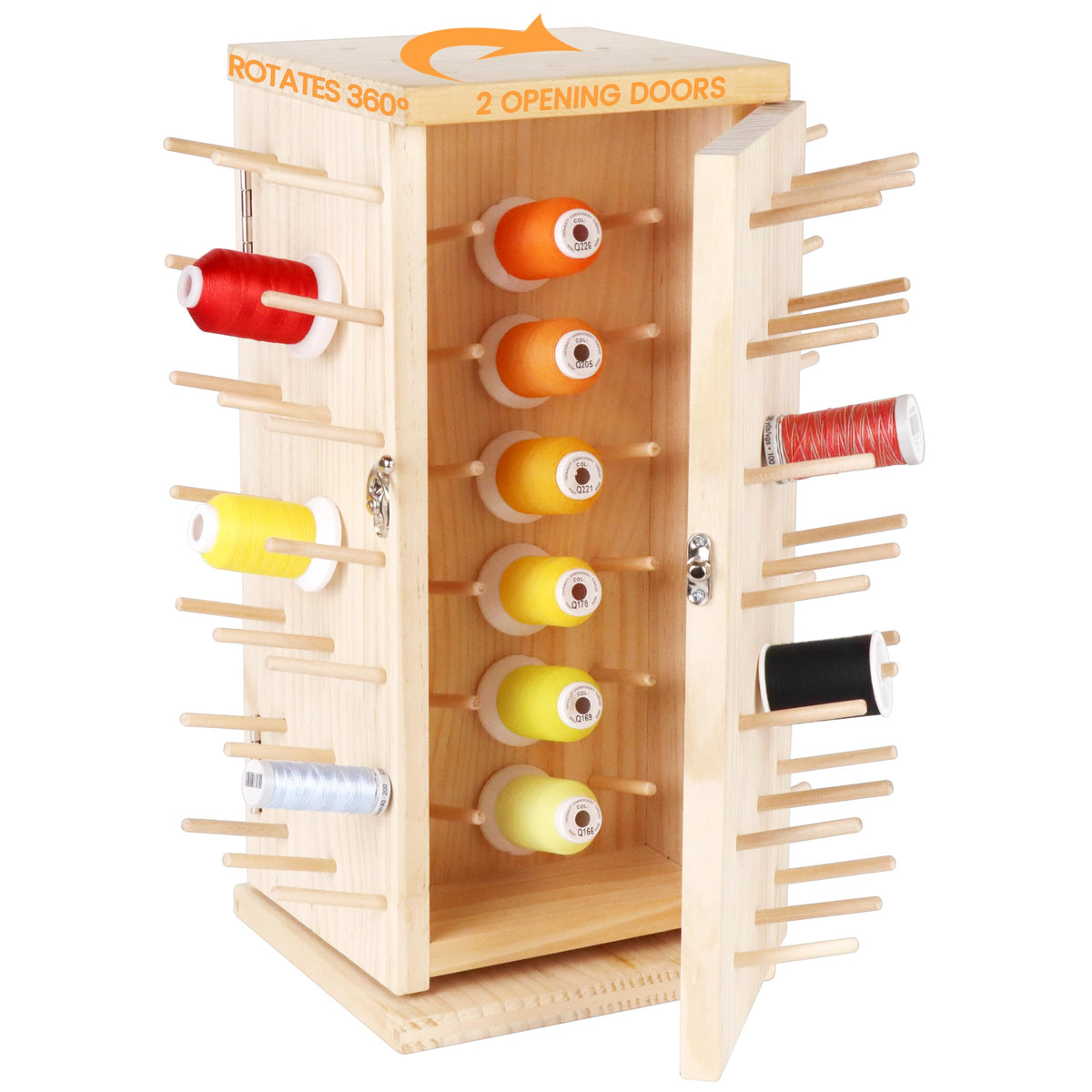 New brothread 129 Spools 360° Fully Rotating Wooden Thread Rack