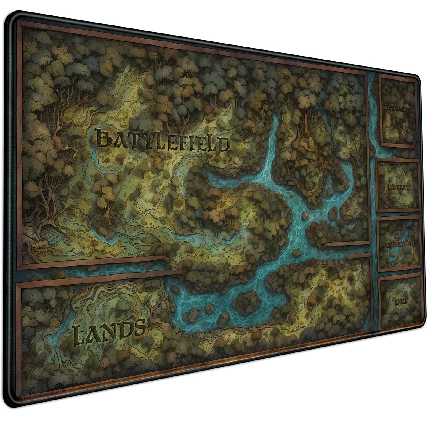 Game Forest Large Mouse Pad XXL Green Map Playmat for MTG Adventure Gaming Deskpad Desk Mat for