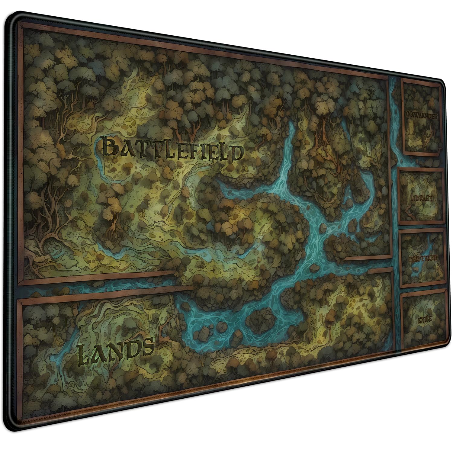 Game Forest Large Mouse Pad XXL Green Map Playmat for MTG Adventure Gaming Deskpad Desk Mat for
