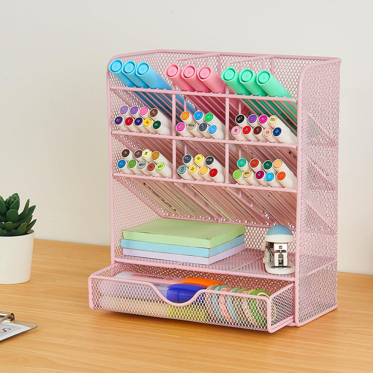 Spacrea Pen Holder Desk Organizer - Desk Organizers and Accessories, Pencil Holder with 10