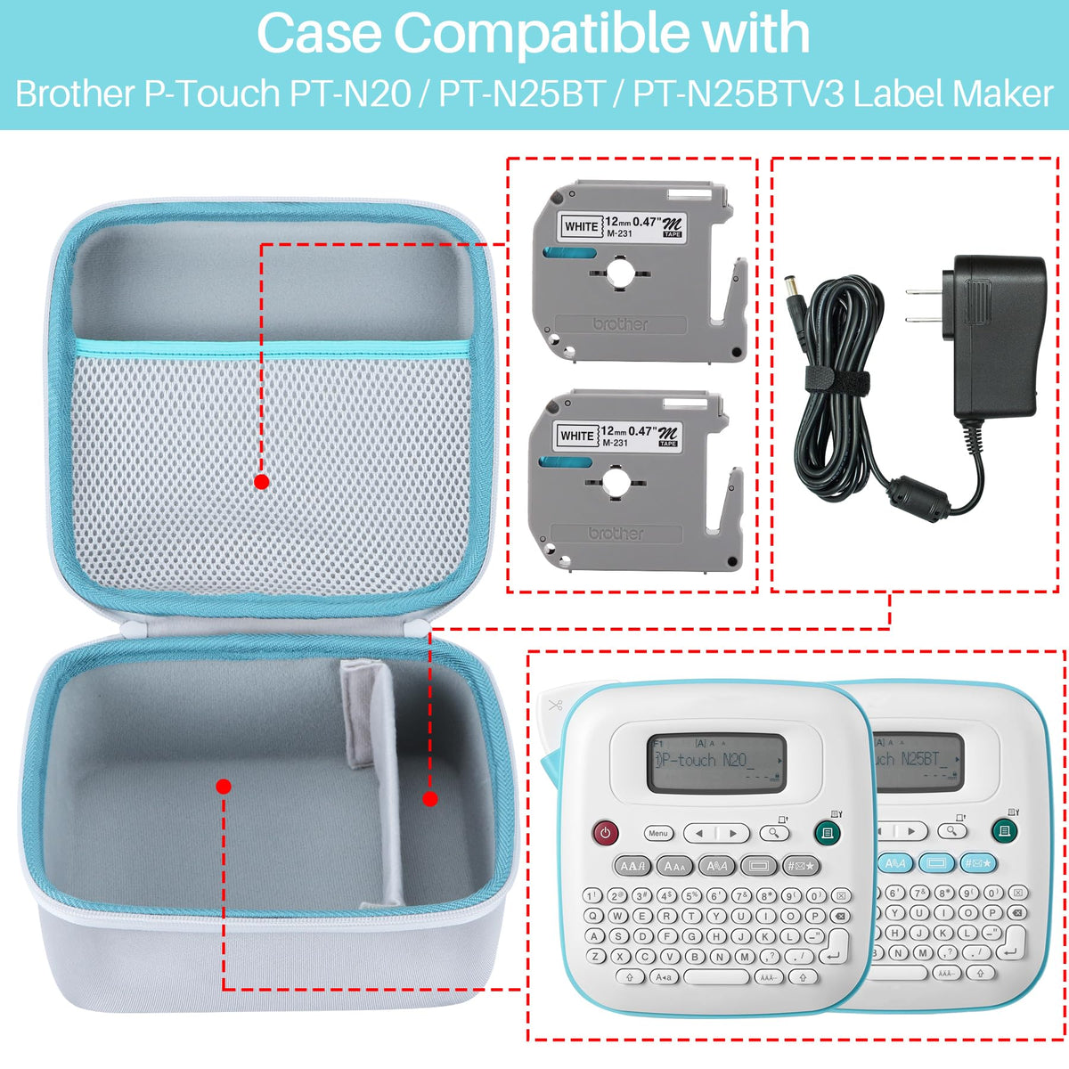 Peyyargo Case Compatible with Brother PT-N20 / PT-N25BT / PT-N25BTV3 Personal Desktop Label Maker