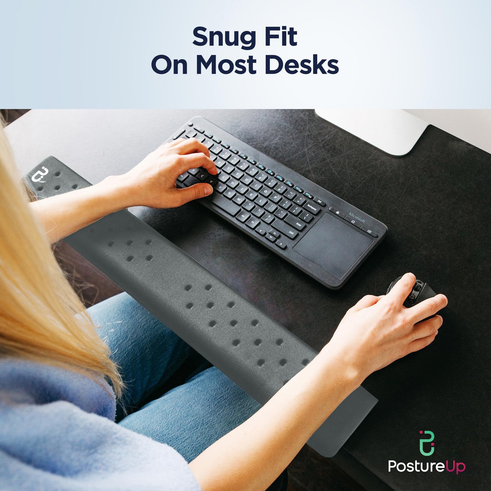 EdgeRest PostureUp L-Shaped Memory Foam Wrist Rest, Ergonomic Elbow and Forearm Support for Desk