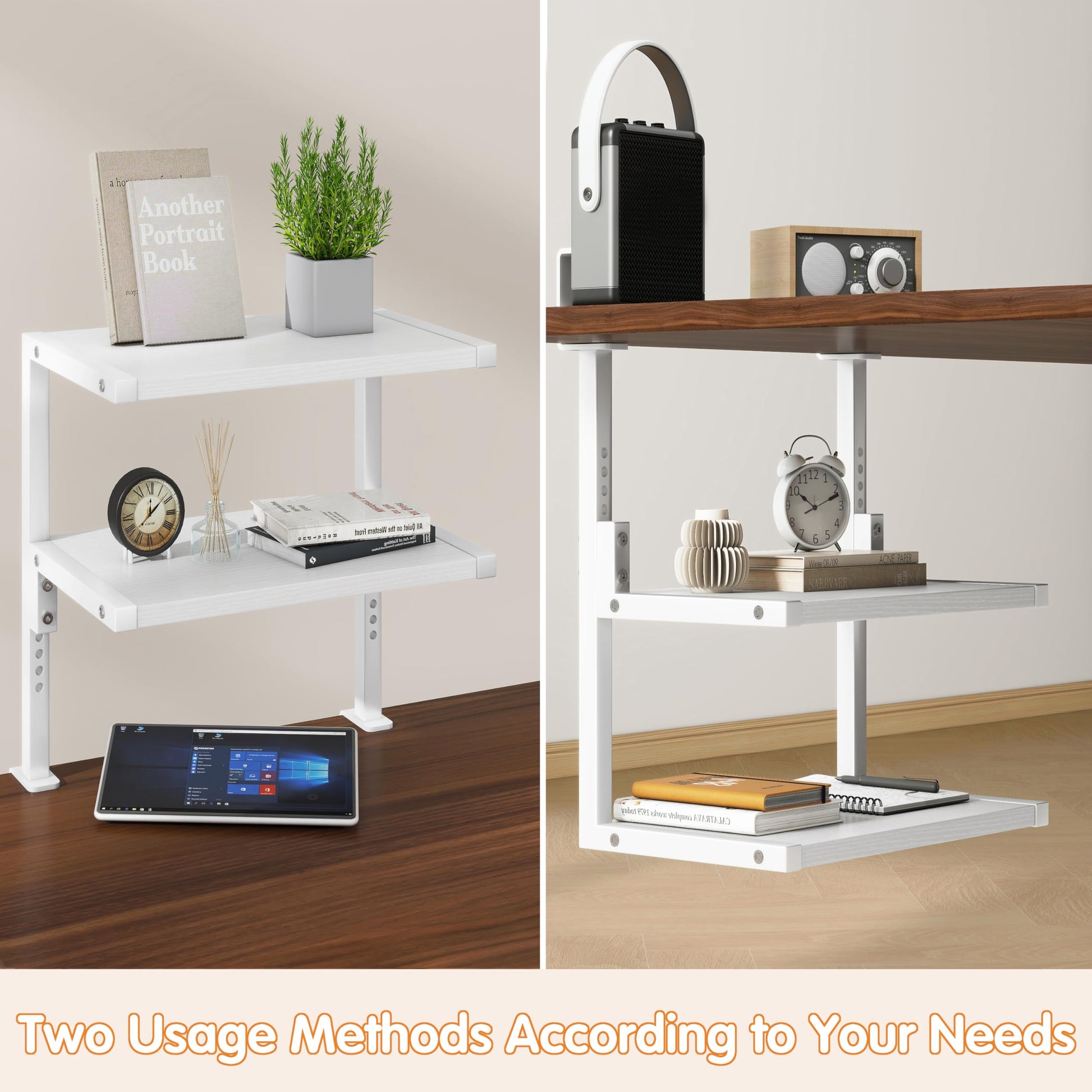 IBUYKE Clamp on Desk Organizer Shelf,Desk Extender Shelves UTMZ007W