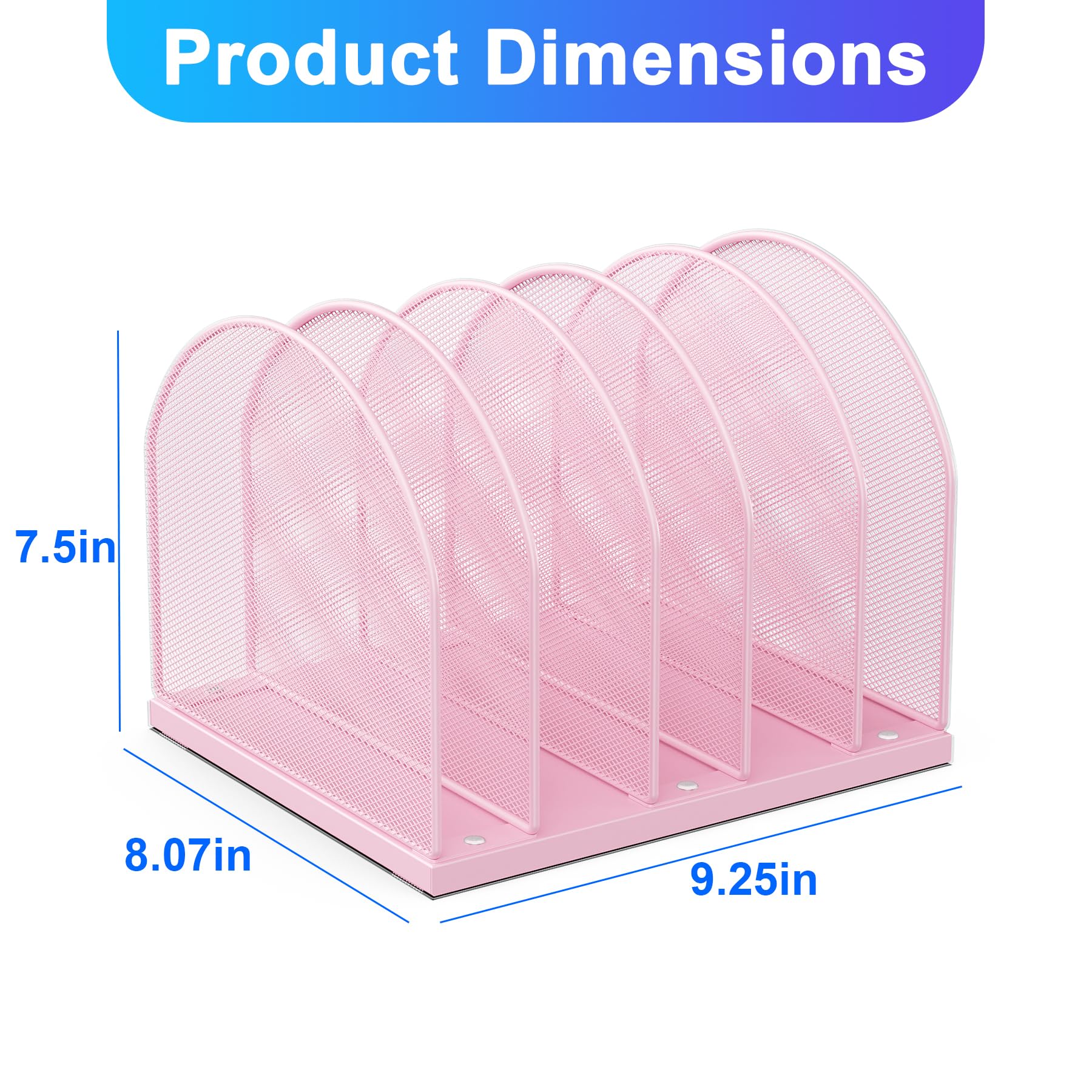 gianotter Desktop File Organizer with 5 Compartments