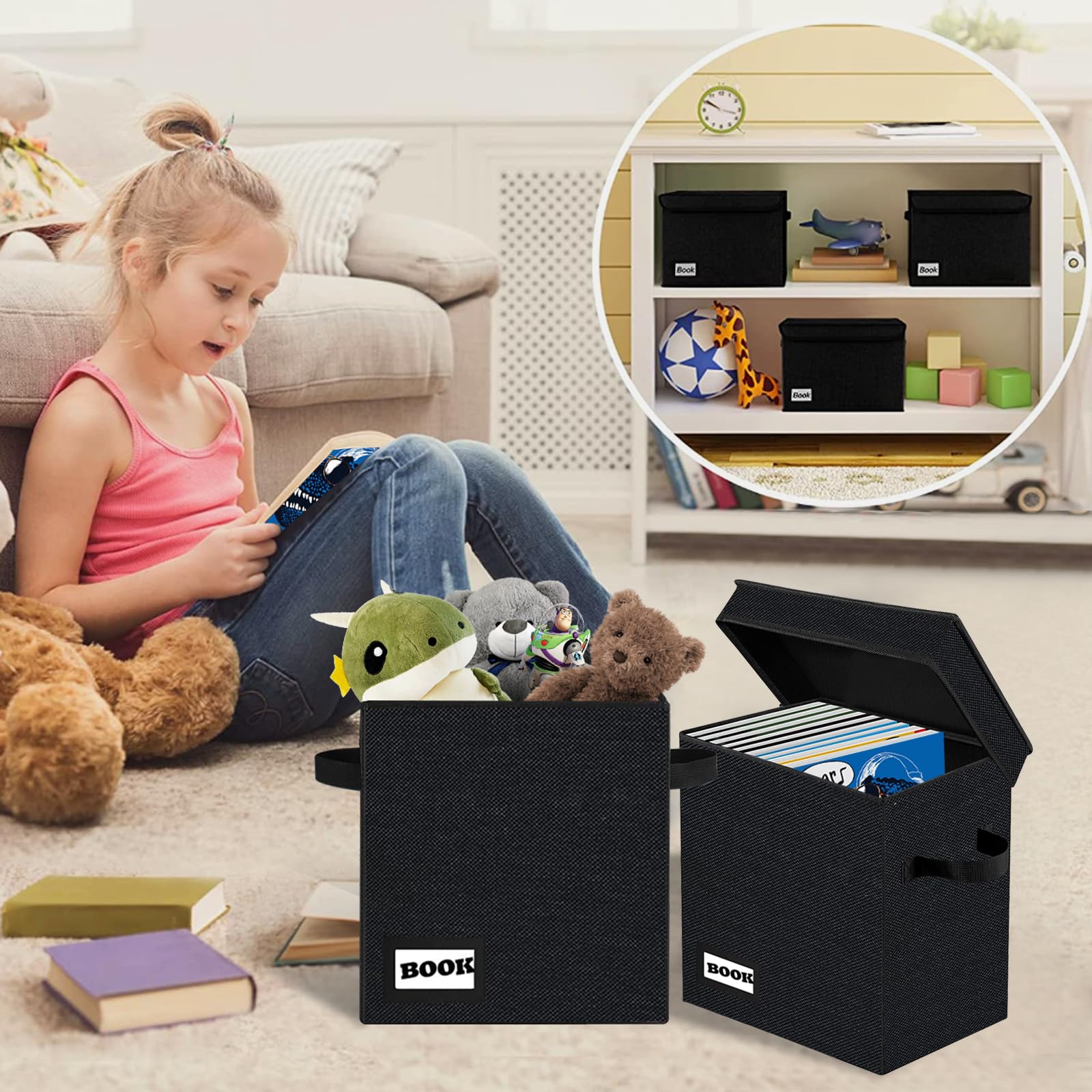 YNSZAS 2 Pack Comic Book Storage Short Box, 11.8" X 9.8" X 7.8", Holds 100-120 Collection Book