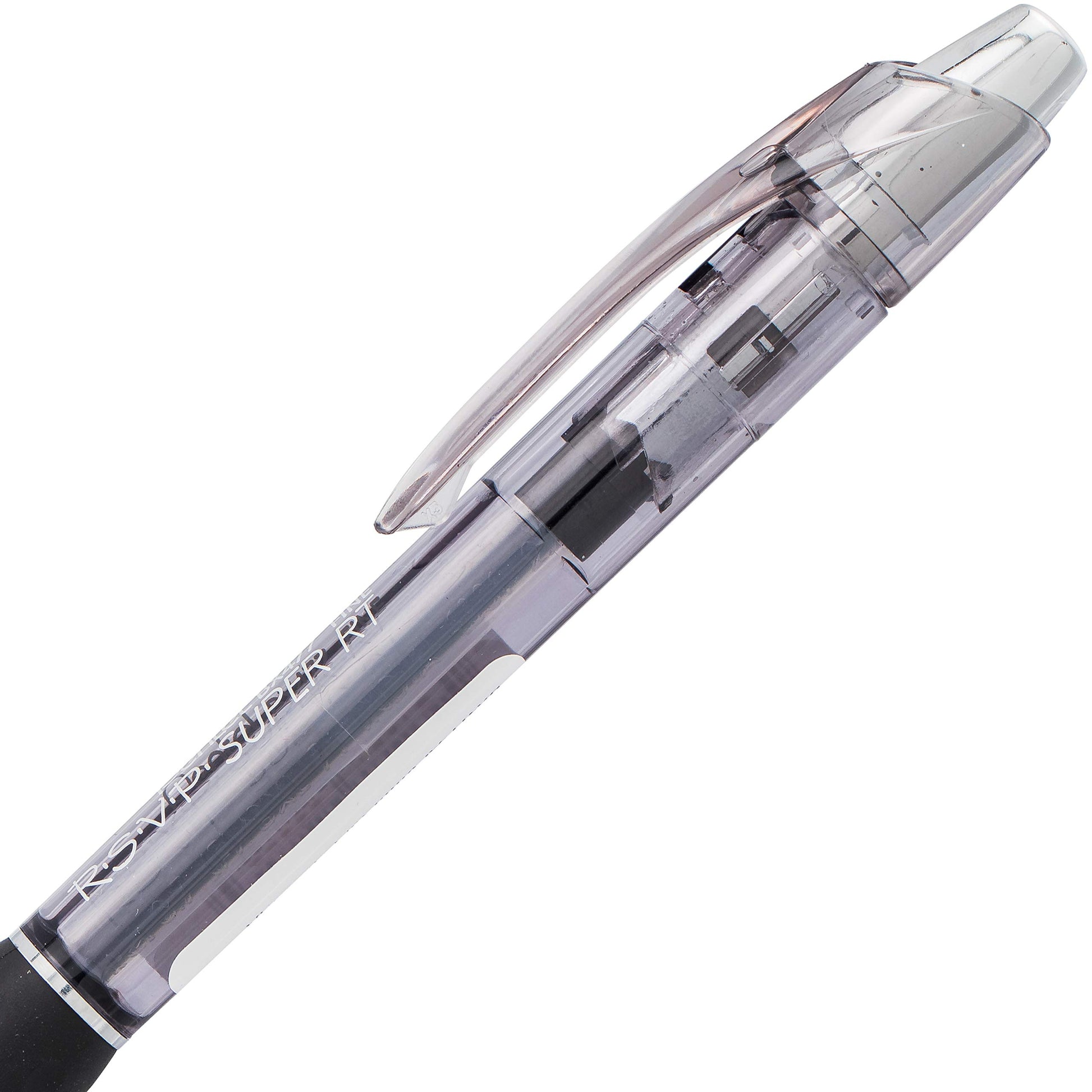Pentel RSVP Super RT Ballpoint Pen, (0.7mm) Fine Line, Black Ink, Box of 12 (BX477-A)
