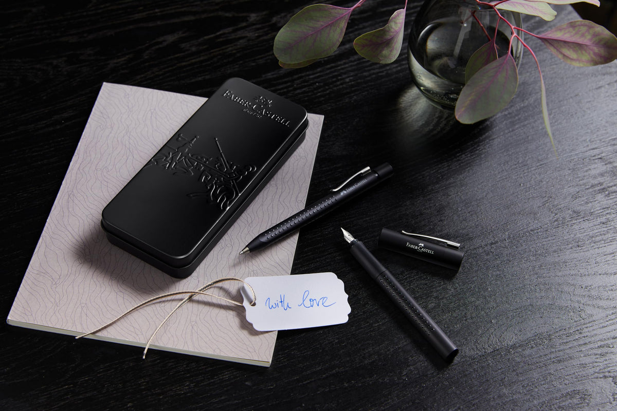 Faber-Castell Grip Edition Fountain Pen and Ballpoint Pen Set - All Black