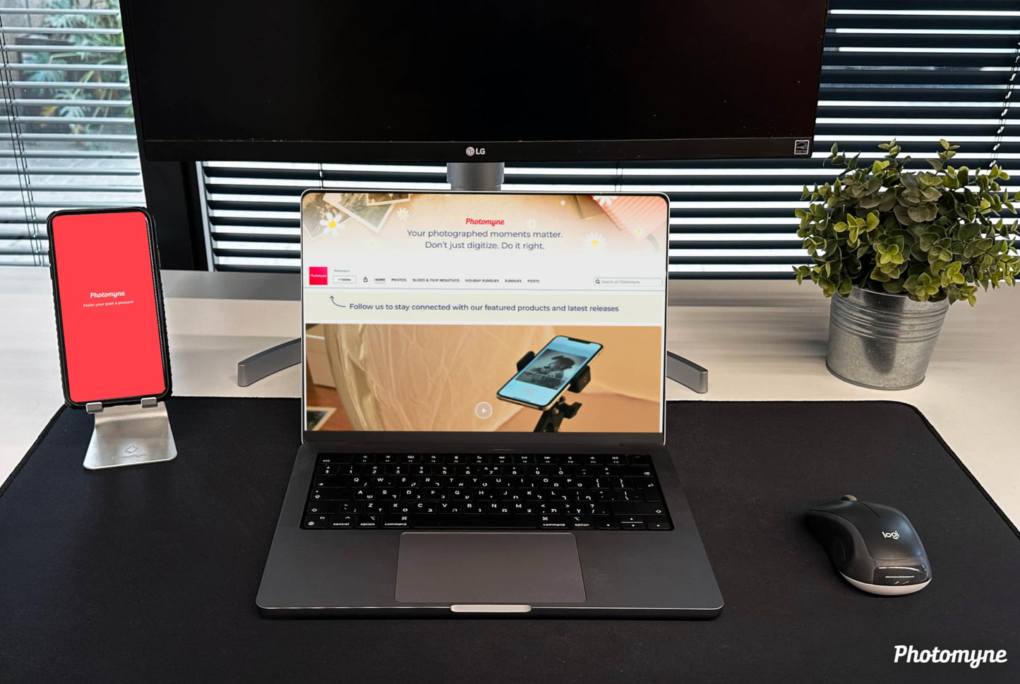 Photomyne Large Scanning Desk Pad – Non-Slip, Water Resistant Desk Mat