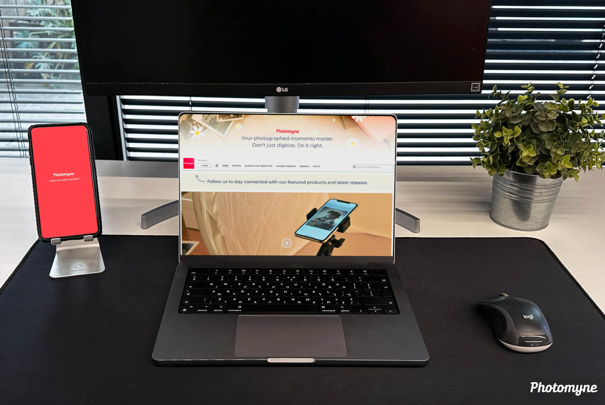 Photomyne Large Scanning Desk Pad – Non-Slip, Water Resistant Desk Mat
