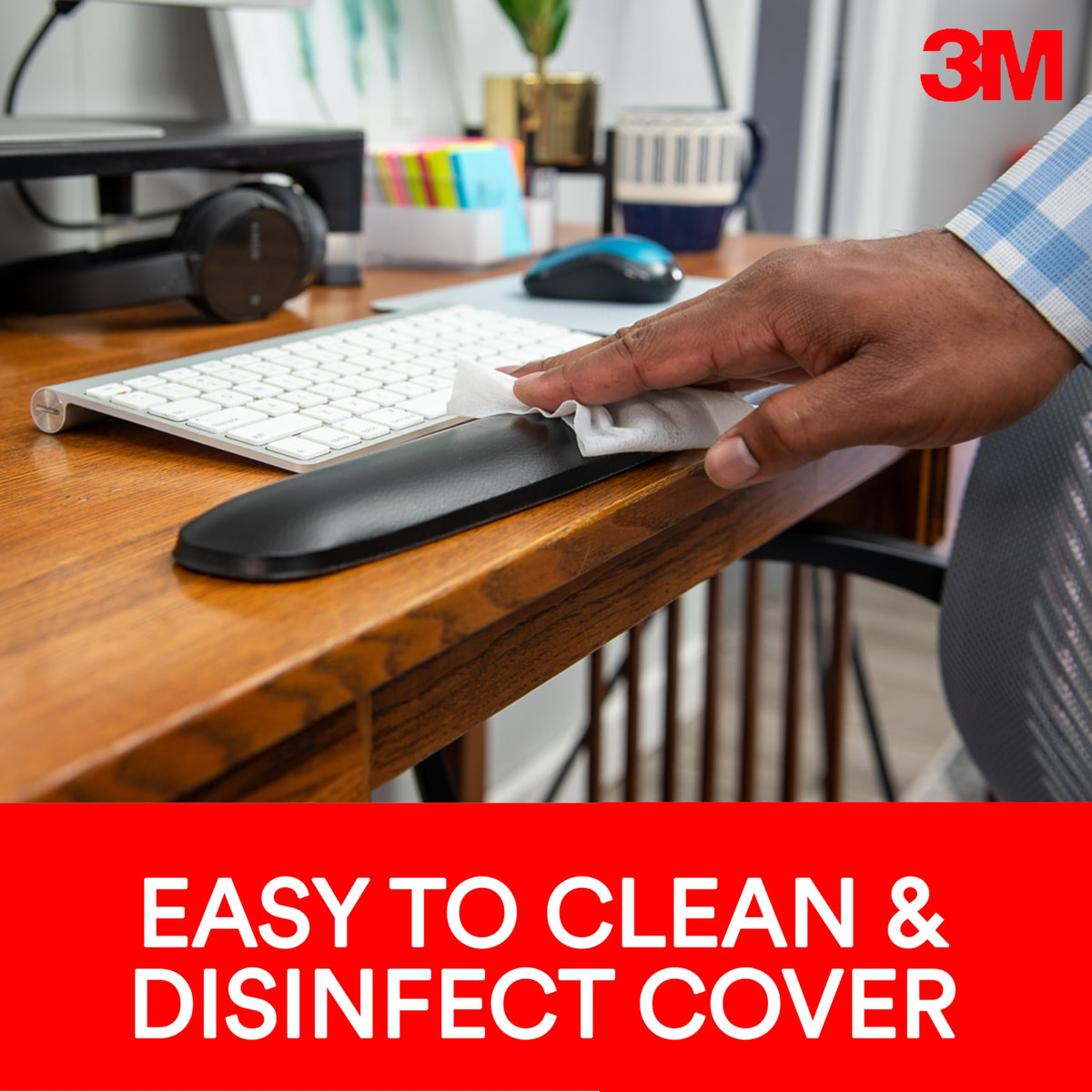 3M Gel Wrist Rest for Keyboards, Soothing 3M Gel Technology and Satin Smooth Cover for All Day