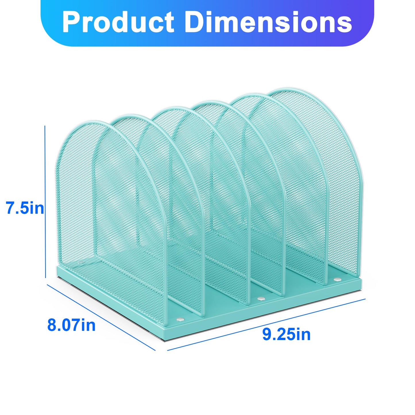 gianotter Desktop File Organizer with 5 Compartments