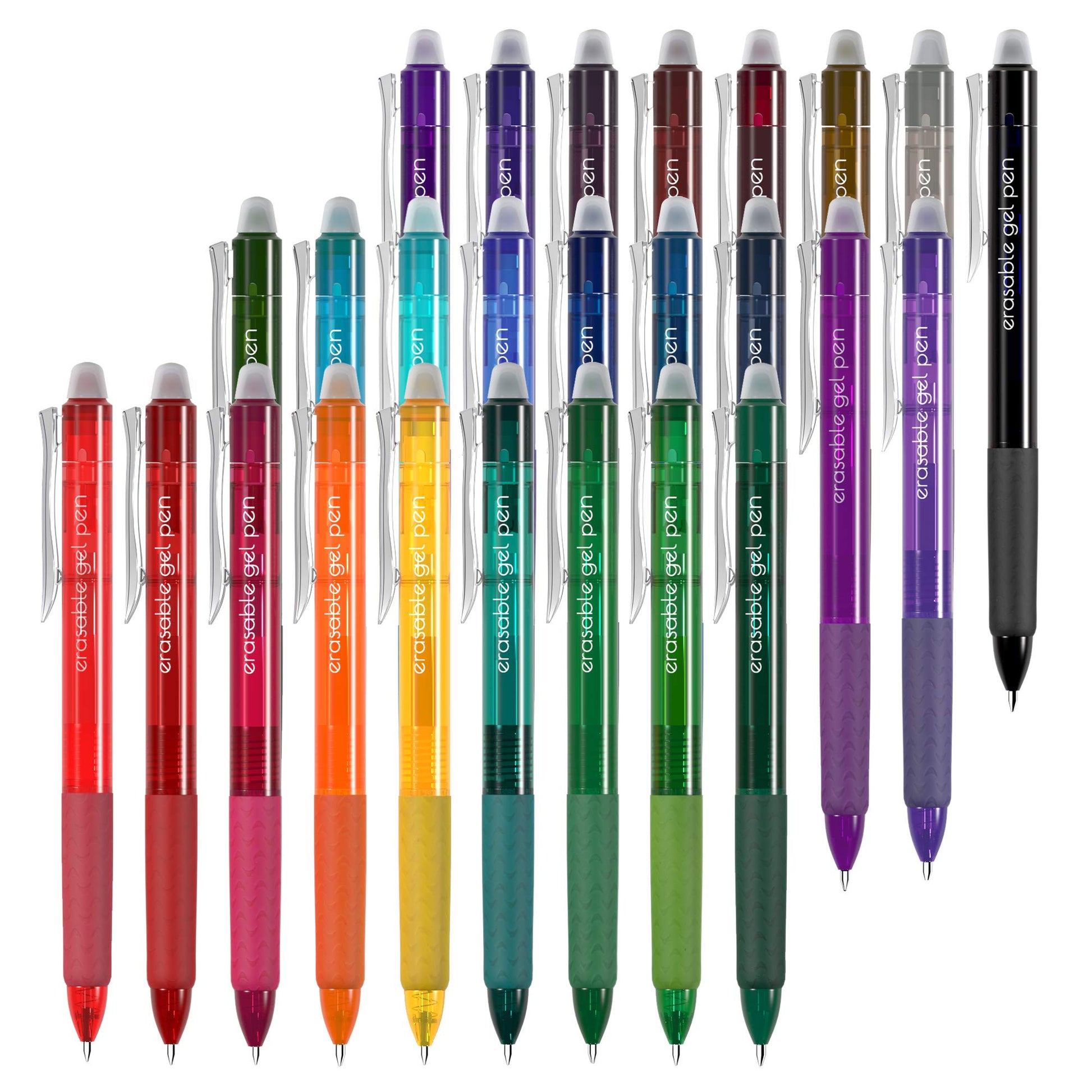 Vanstek 26 Colors Erasable Gel Pens, Retractable Erasable Pens Clicker, Fine Point(0.7), Make