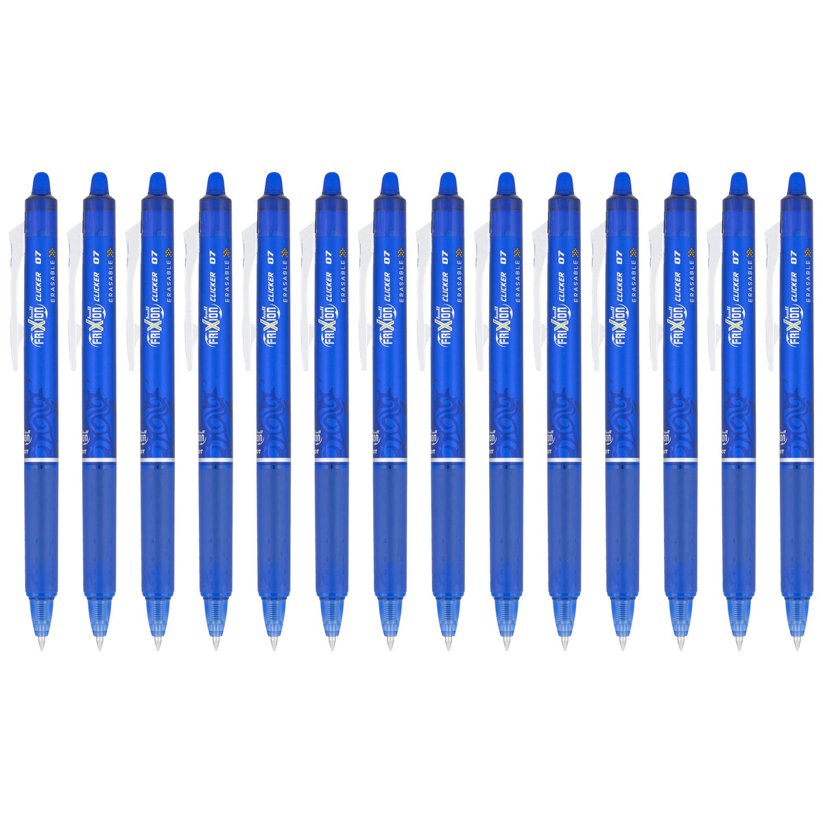 Pilot FriXion Clicker Erasable Gel Pens, Refillable, Blue Ink, 14-Pack - Smooth Writing Pens for