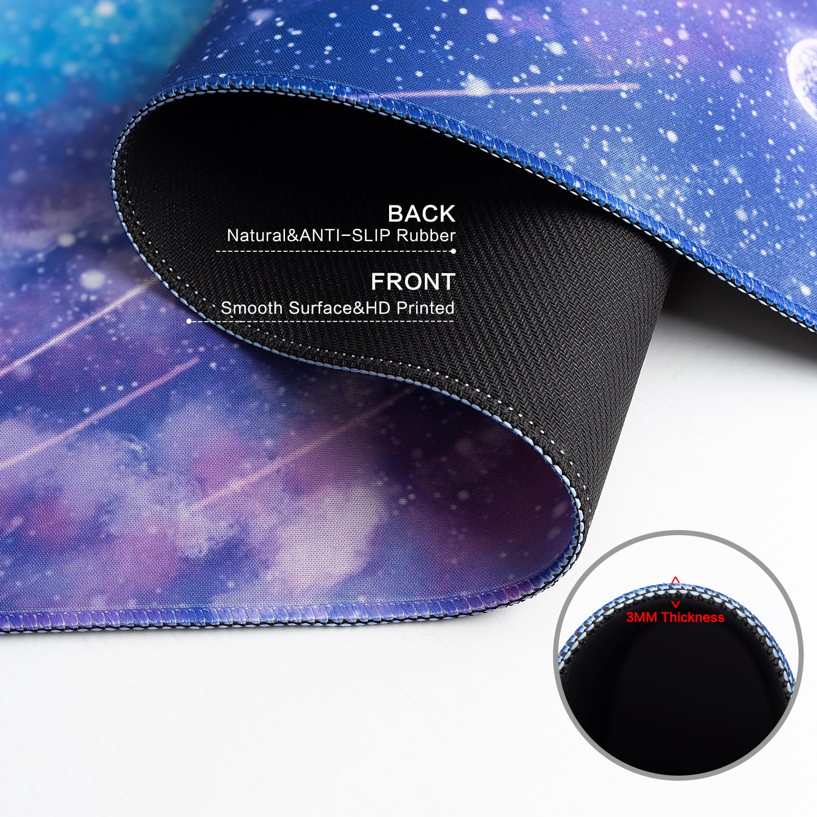 Purple Gaming Mouse Pad XL Cat Cute Desk Pad Keyboard Mat Kawaii Cat Sky Mouse Pad Blue Desk Mat