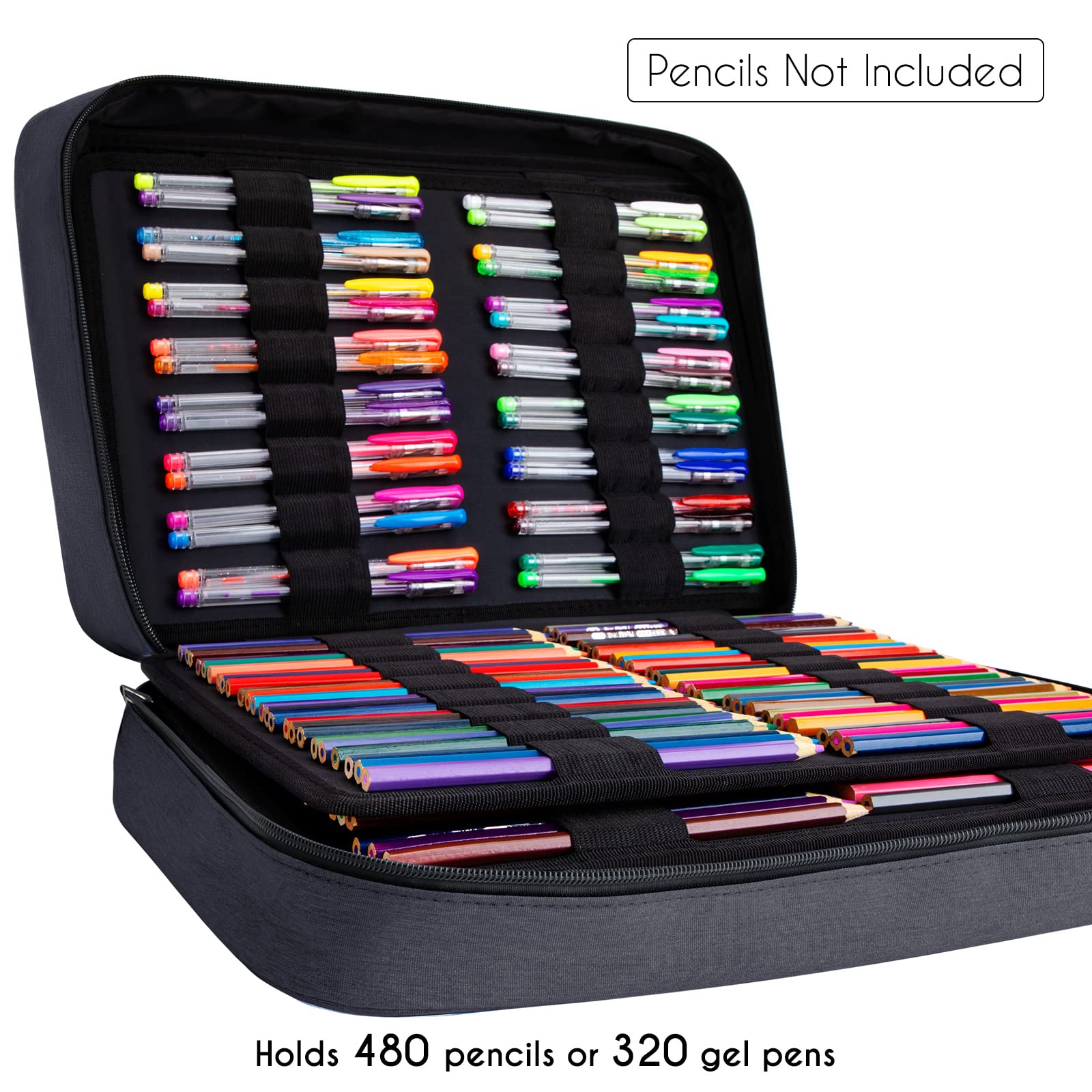 YOUSHARES Big Capacity Colored Pencil Case - 480 Slots large Pen Case Organizer with Multilayer
