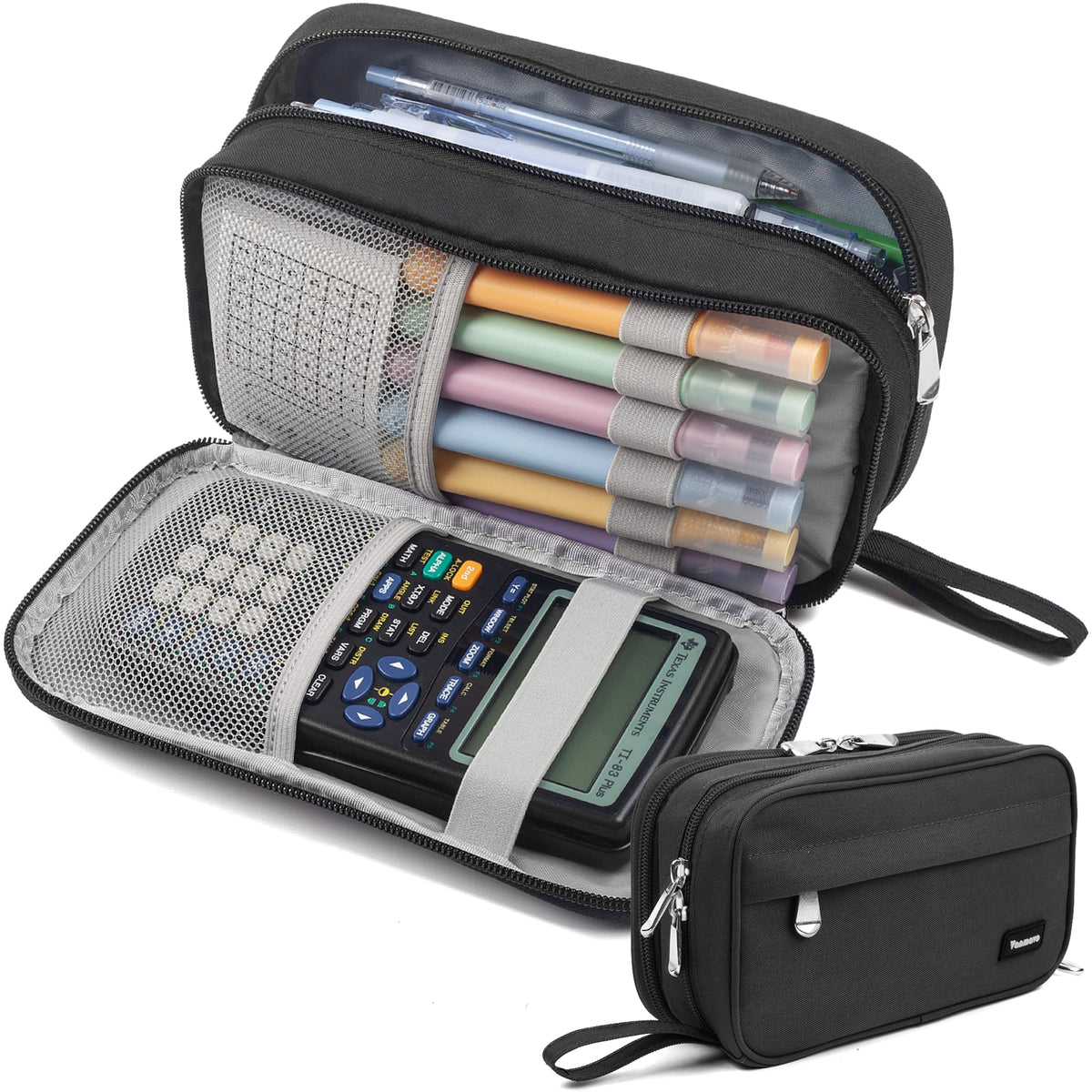 Pencil Case Big Capacity Pen Pouch Large Storage Holder Marker Pen Bag Durable 3 Compartment School