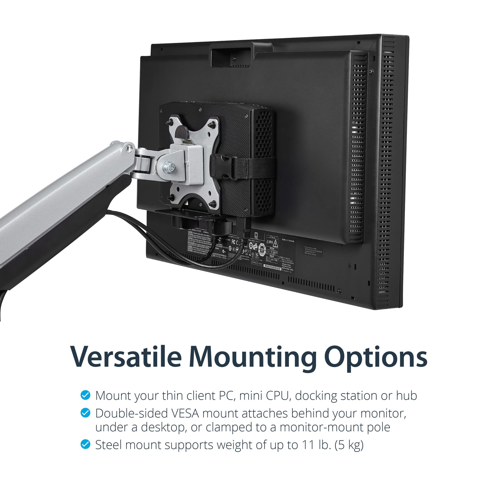 StarTech Thin Client Mount, Adjustable .7 to 2.8", Mac Mini Monitor Mount