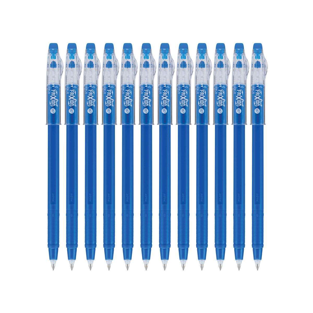 PILOT FriXion ColorSticks Erasable Gel Ink Pens, Fine Point 0.7 mm, Blue, Pack of 12, Erasable Pens