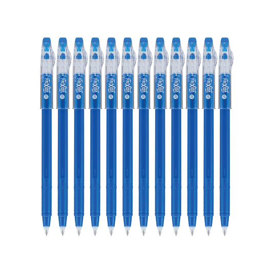 PILOT FriXion ColorSticks Erasable Gel Ink Pens, Fine Point 0.7 mm, Blue, Pack of 12, Erasable Pens