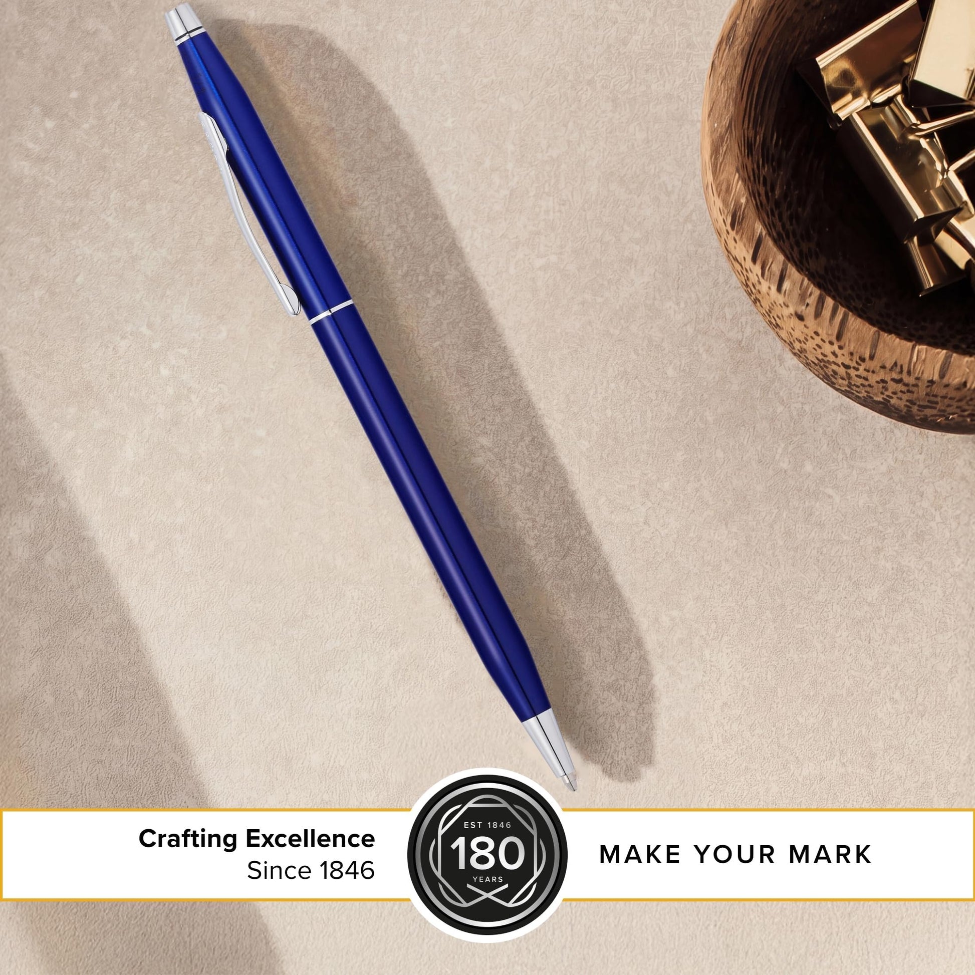 Cross Classic Century Translucent Blue Lacquer Ballpoint Pen, Black Ink