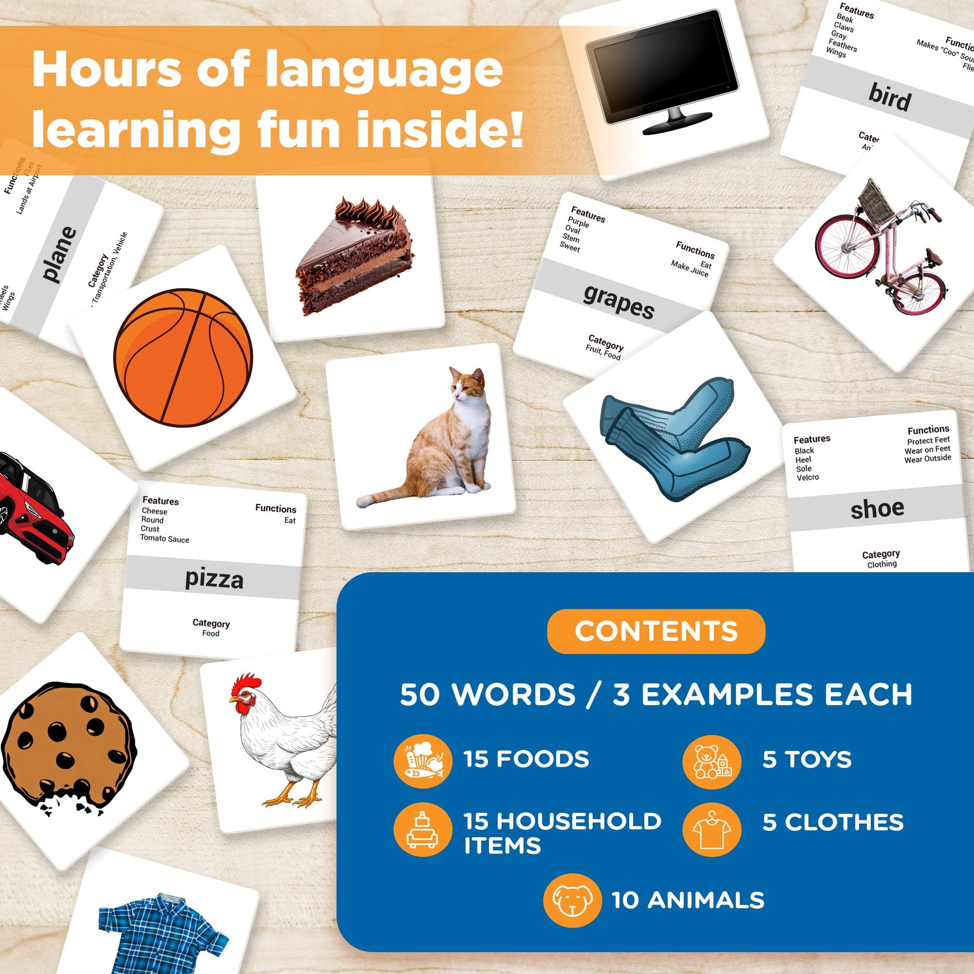 ThinkPsych First Nouns Flash Cards - 150 Picture Cards for Speech Therapy