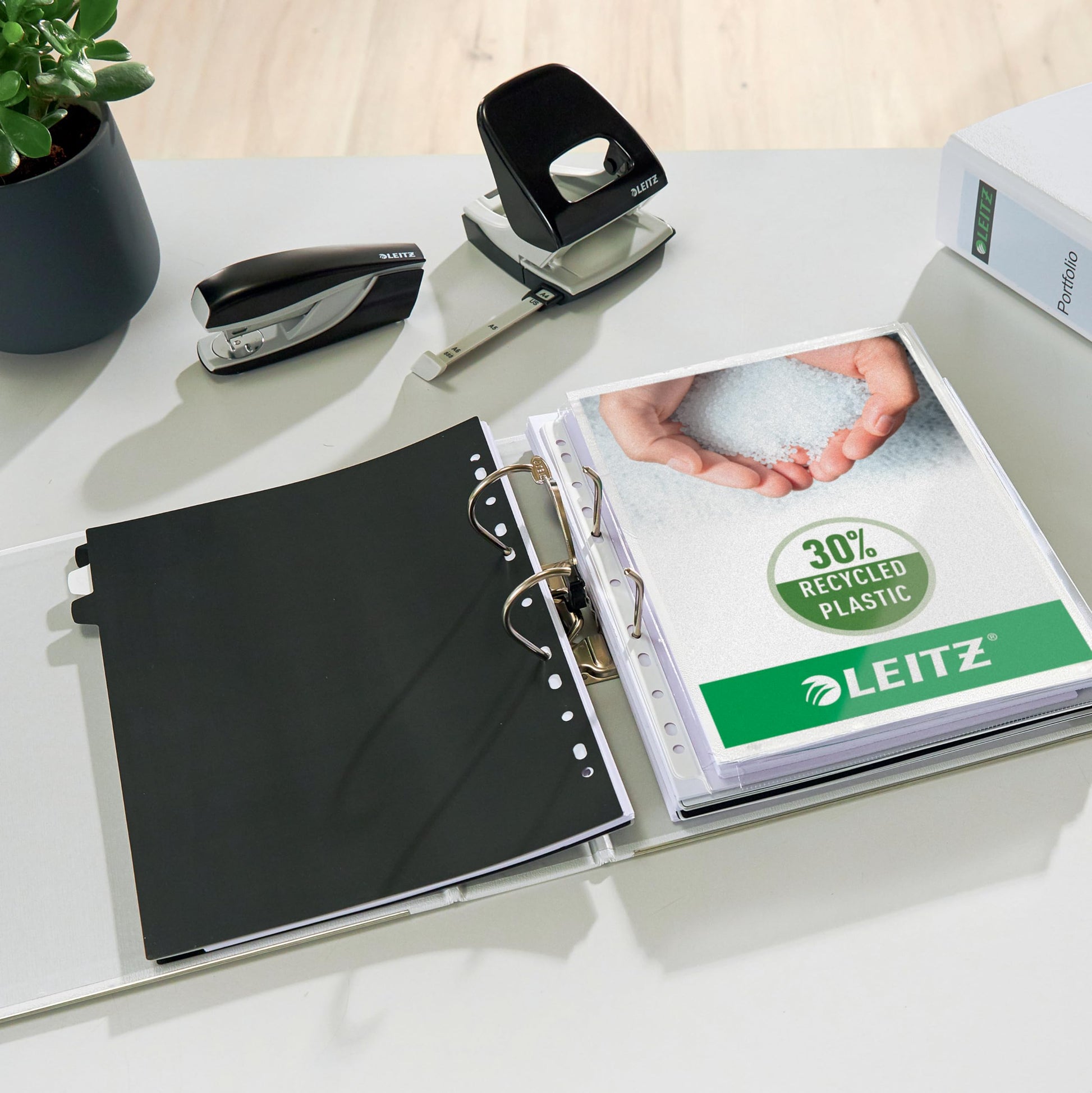 Leitz 2-Ring 3-Inch Premium Linen Textured A4 Sized European Binder, White (10105001 )