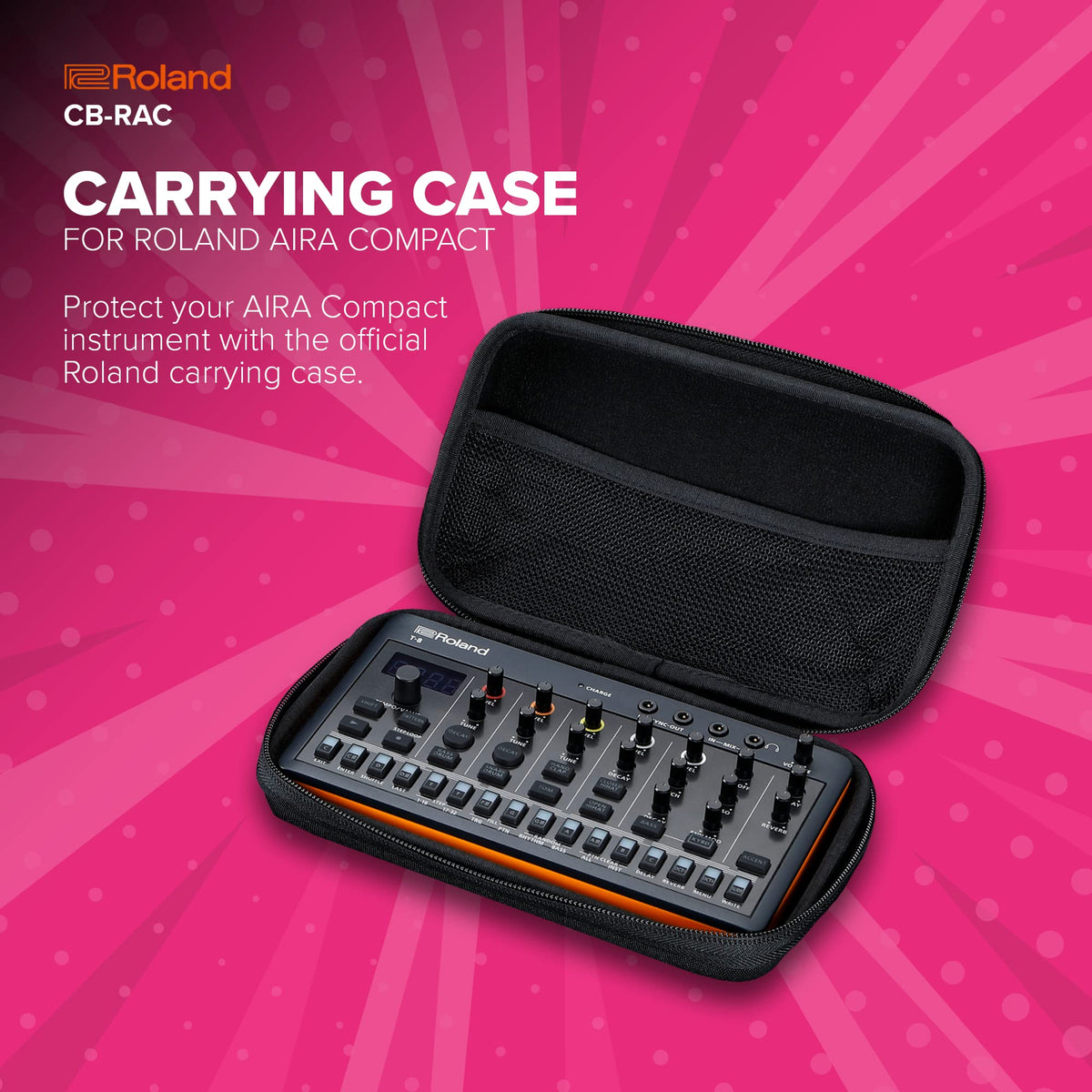 ROLAND CB-RAC AIRA Compact Carrying Case | Custom Case to Protect your E-4 Voice Tweaker, J-6 Chord