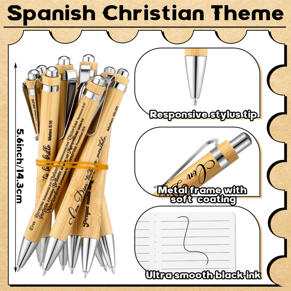 Fuyoooo 72 Pcs Spanish Christian Gift Notebook Set Regalos Cristianos En Español Para Women Men