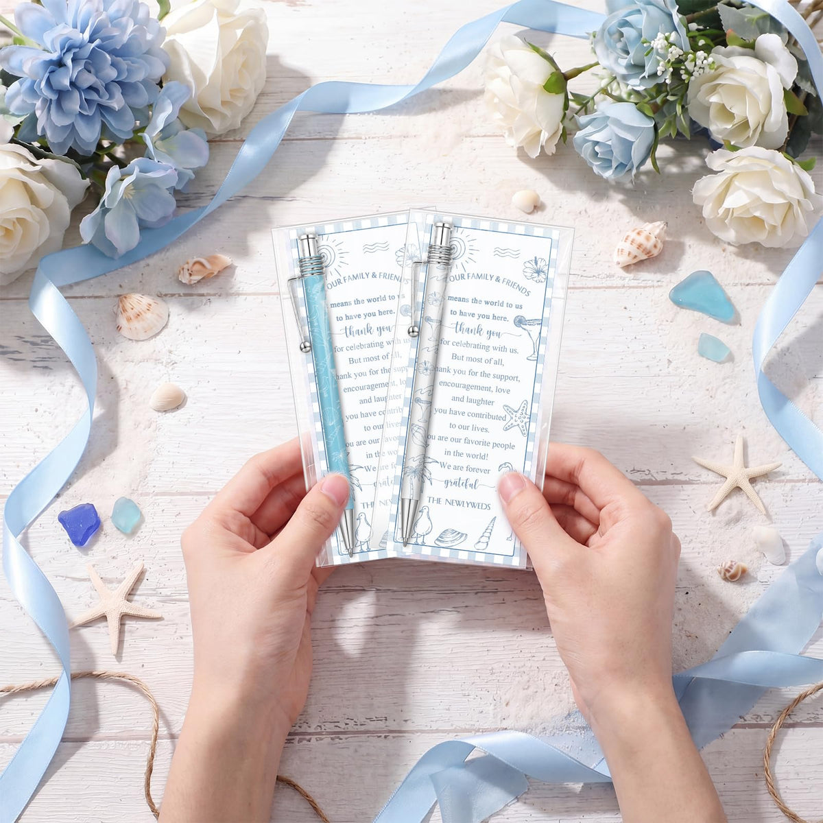 Tenceur 50 Set Beach Wedding Pens Gifts for Guests Bridal Shower