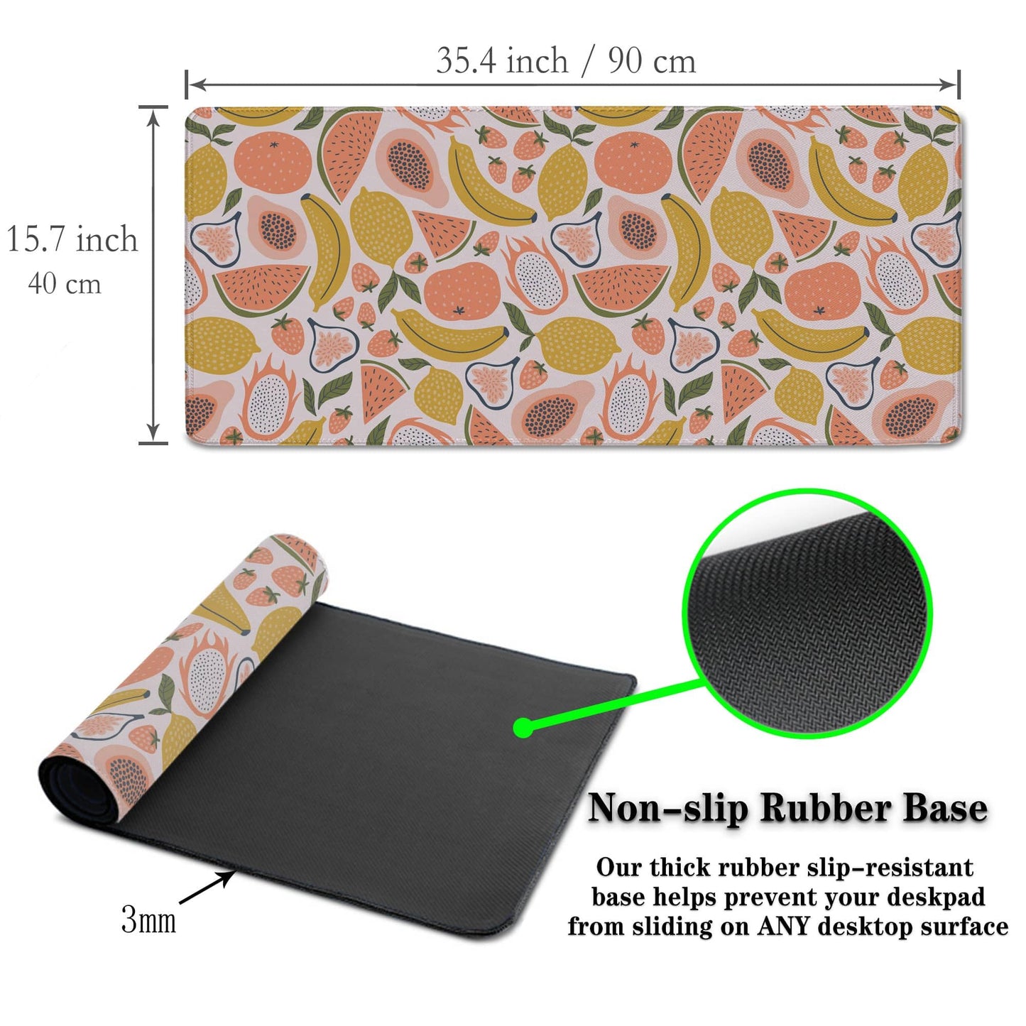 Samgula Large Desk Pad, Keyboard Mouse Pad Gaming Desk Mats, Mouse Pad Mat Non-Slip Rubber Base