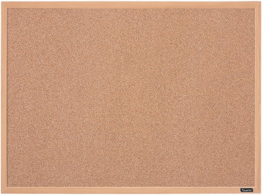 Quartet 35-380342Q Corkboard, Framed Bulletin Board, 17" x 23" Cork Board, Oak Finish Frame, Brown