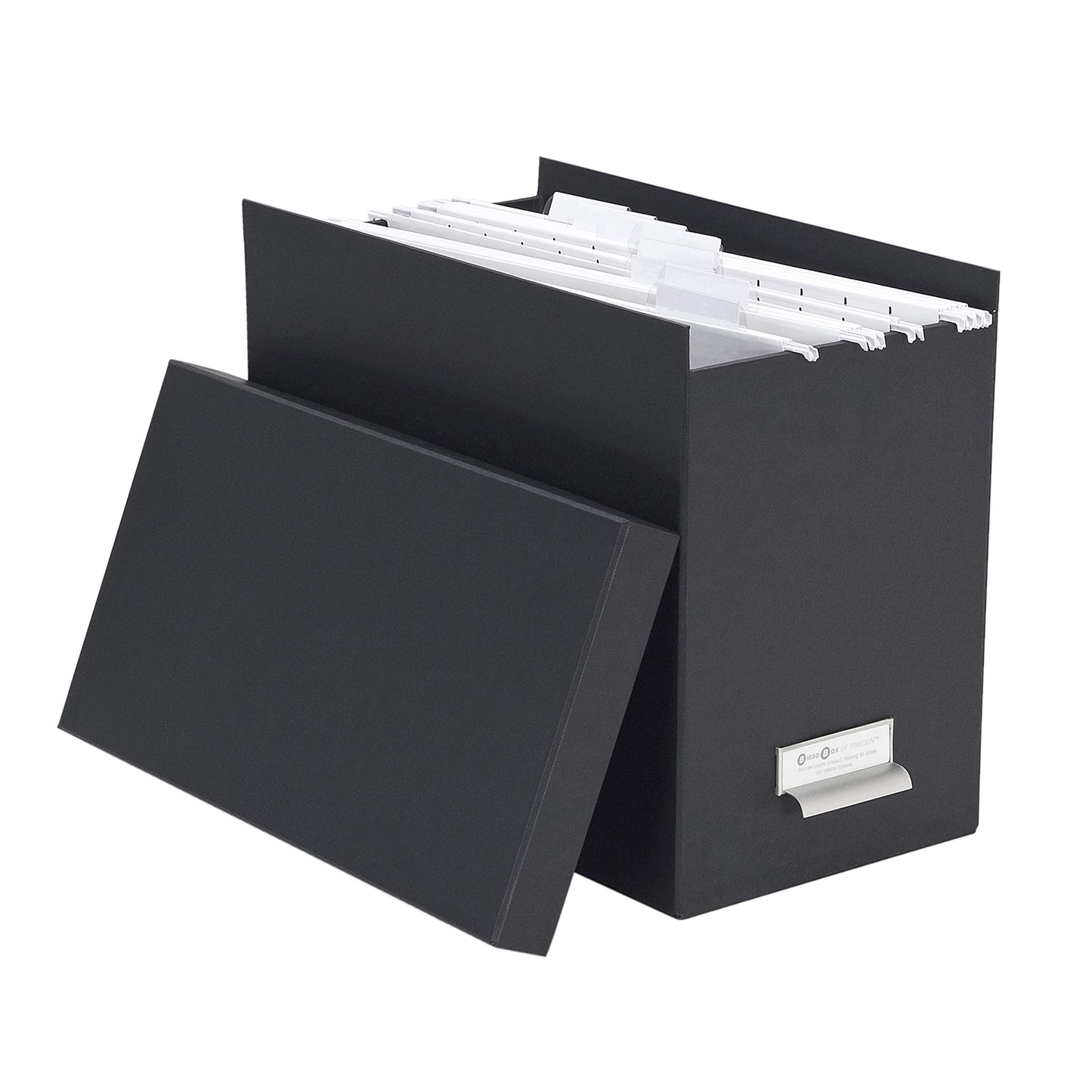Bigso John Fiberboard Label Frame Desktop File Storage Box - Document Organizer for Important