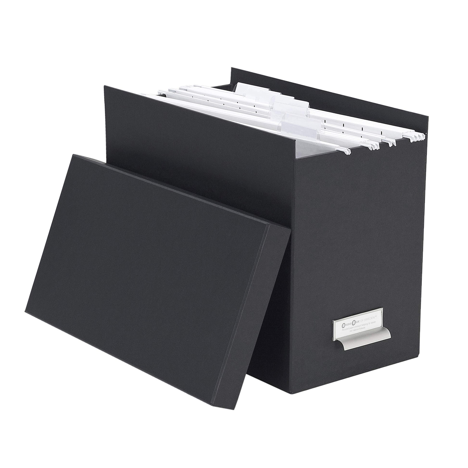 Bigso John Fiberboard Label Frame Desktop File Storage Box - Document Organizer for Important