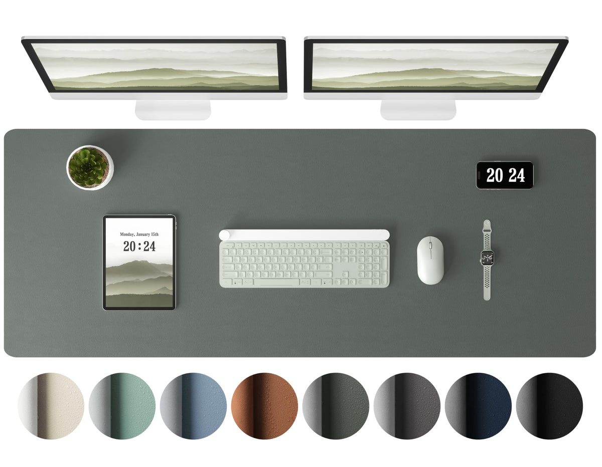 Aothia Leather Desk Pad Protector, Office Desk Mat, Large Mouse Pad, Laptop Desk Pad, Non-Slip PU