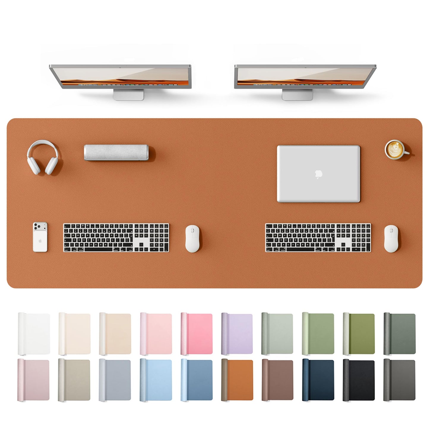 YSAGi Leather Desk Protector, Office Mat, Large Mouse Mat, Non-Slip PU Leather Blotter, Laptop Desk