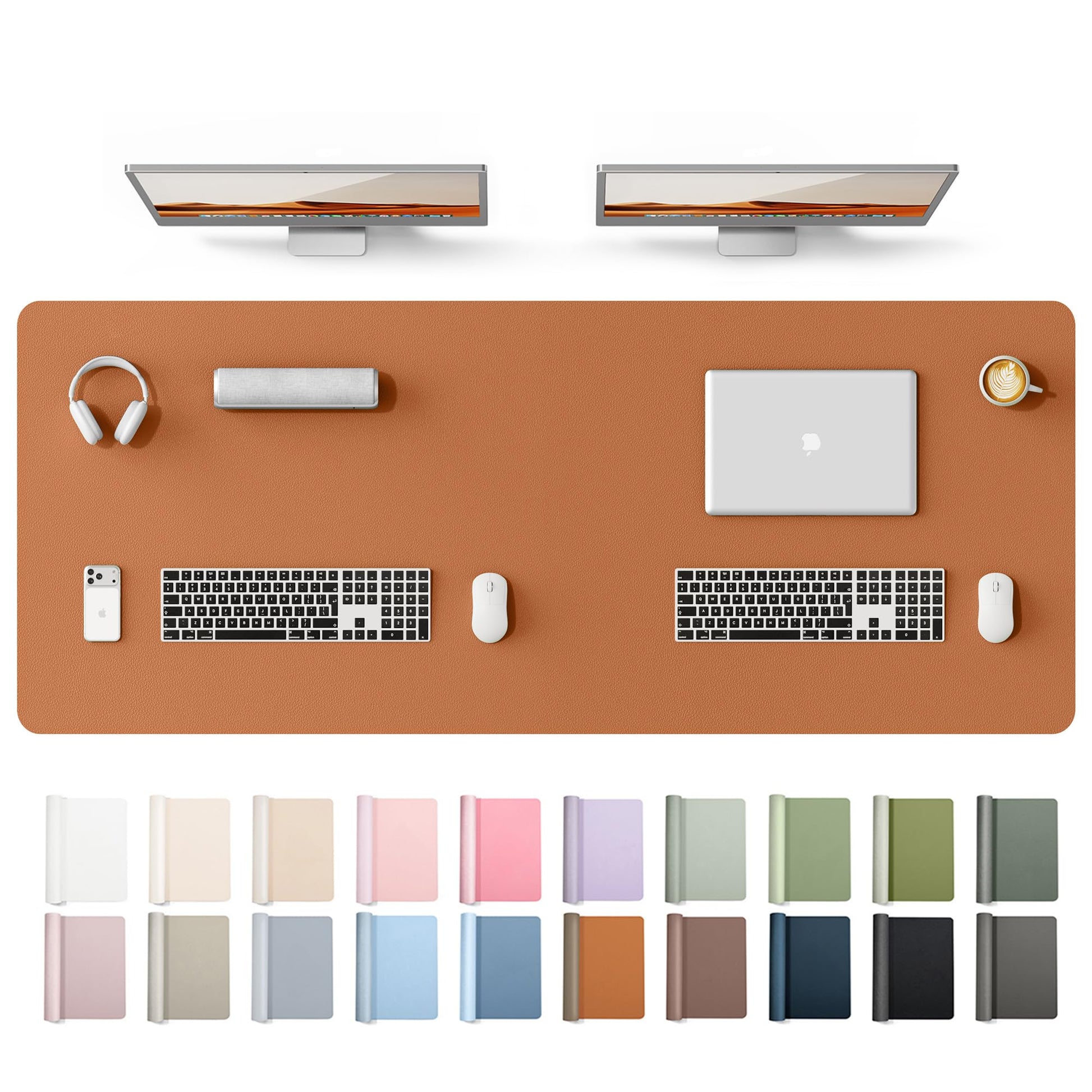 YSAGi Leather Desk Protector, Office Mat, Large Mouse Mat, Non-Slip PU Leather Blotter, Laptop Desk