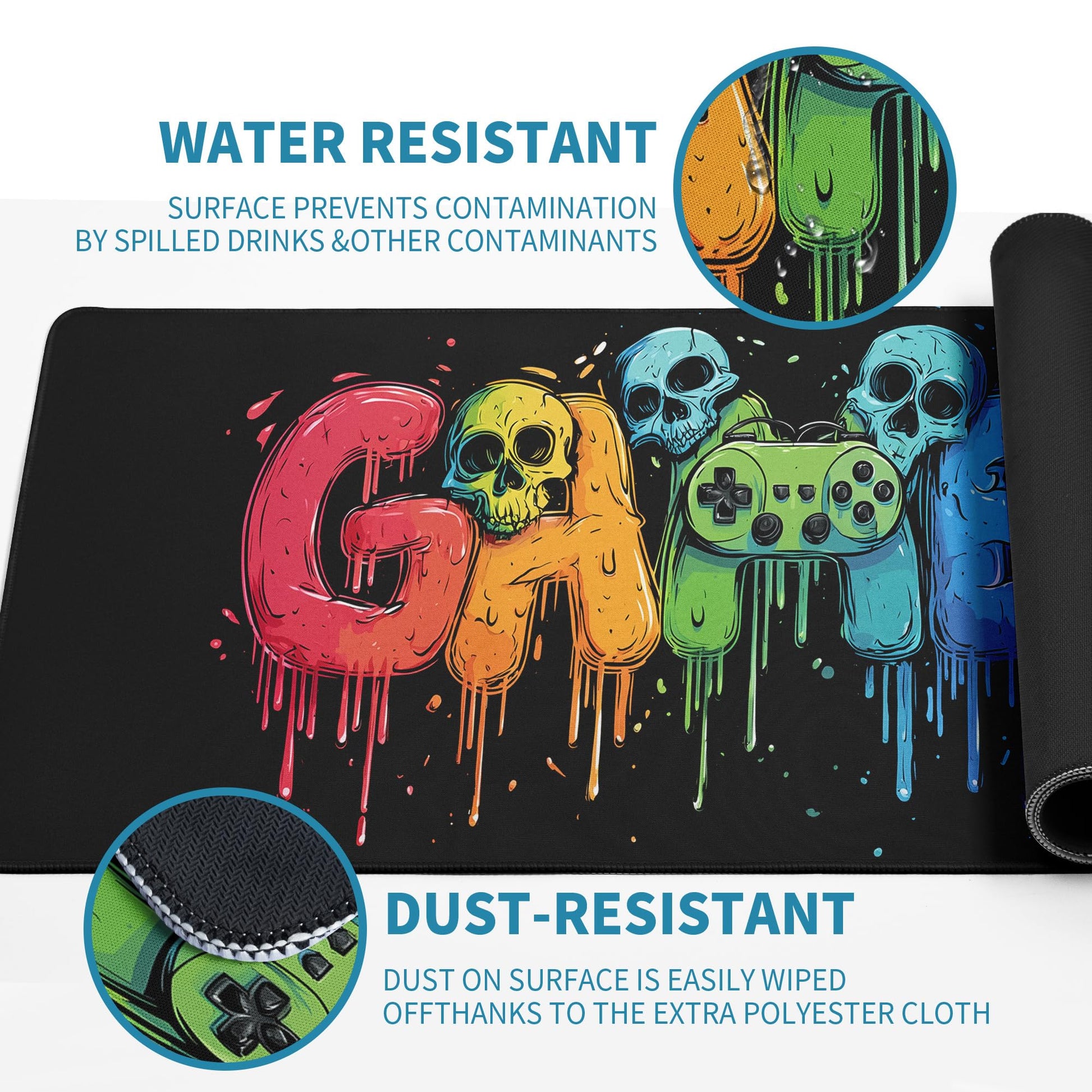 Gaming Mouse Pad Mat XL Extended Large Gaming Desk Pad Mousepad, Vibrant Game Computer Laptop