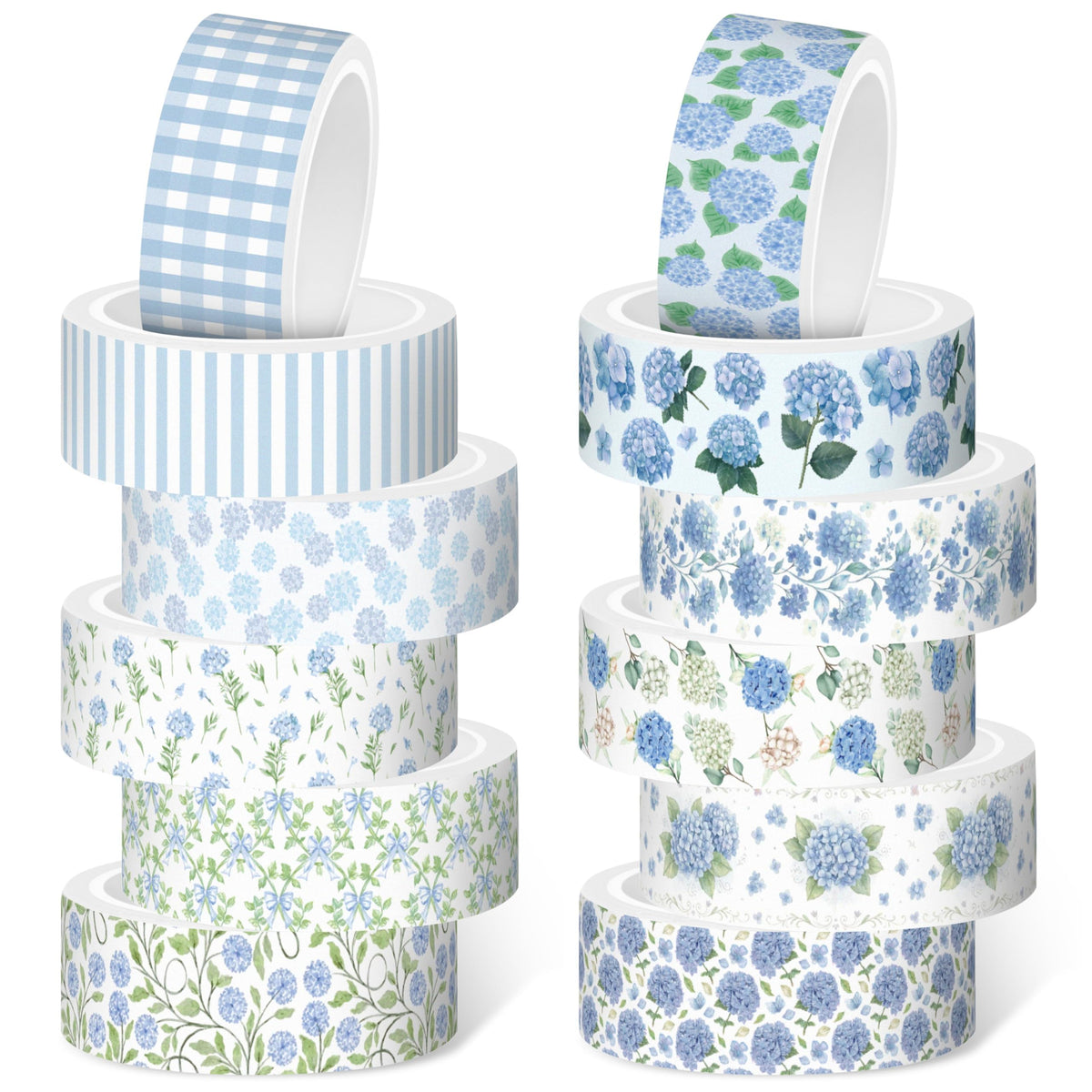 BkeeCten 12 Rolls Watercolor Hydrangea Washi Tape forSpring Arts DIY Craft