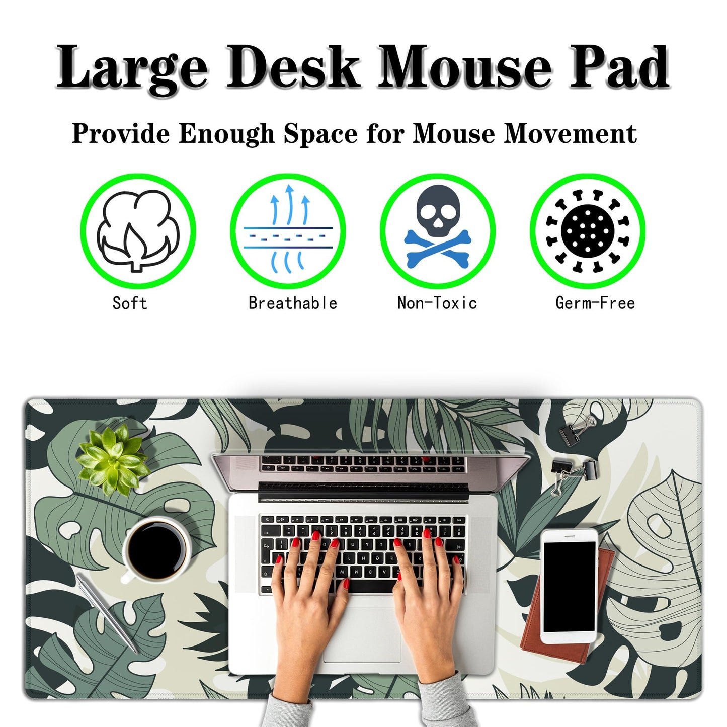 Samgula Large Mouse Pad Long Mousepad Desk Mouse Pads Keyboard Mats Gaming Mouse Mat Non-Slip