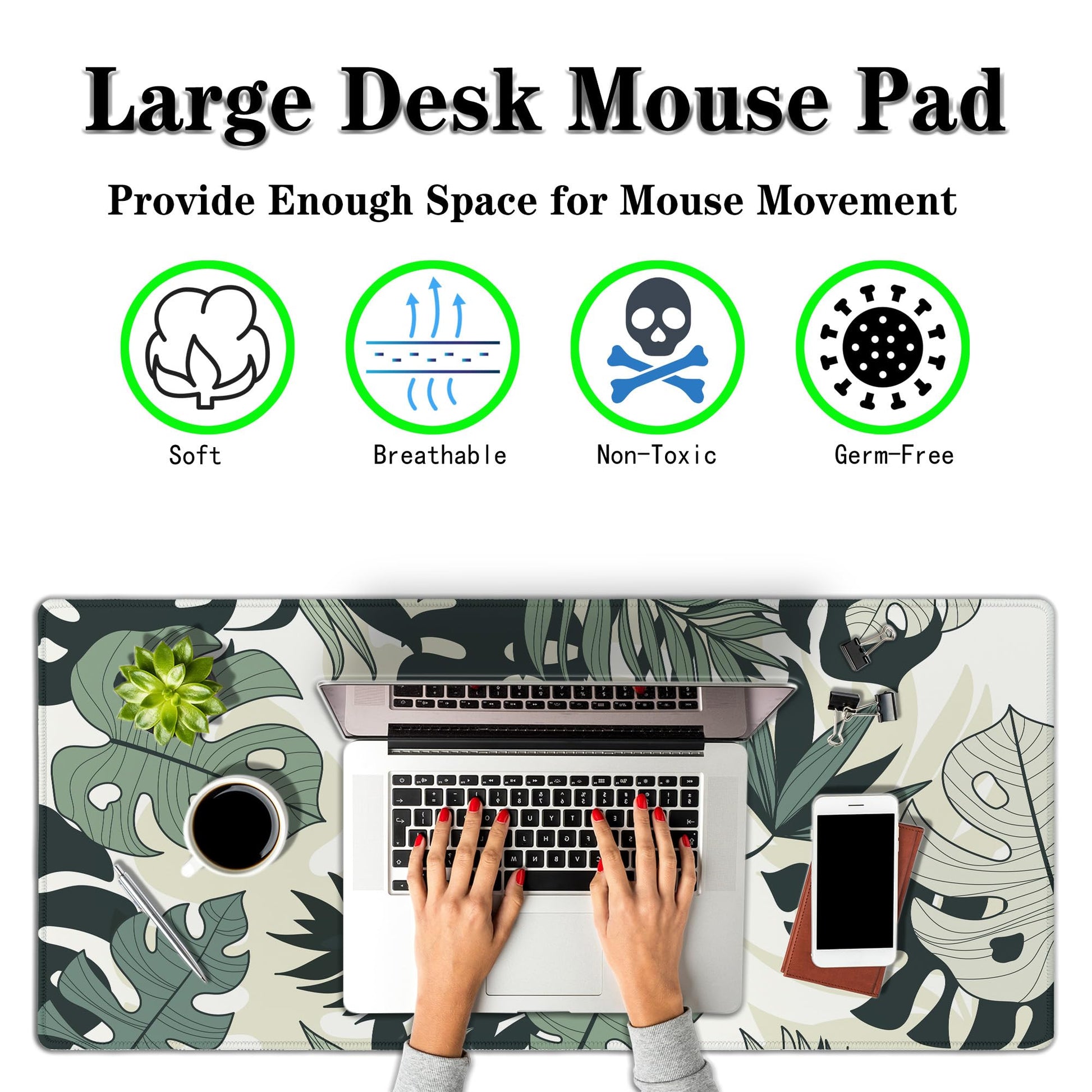 Samgula Large Mouse Pad Long Mousepad Desk Mouse Pads Keyboard Mats Gaming Mouse Mat Non-Slip