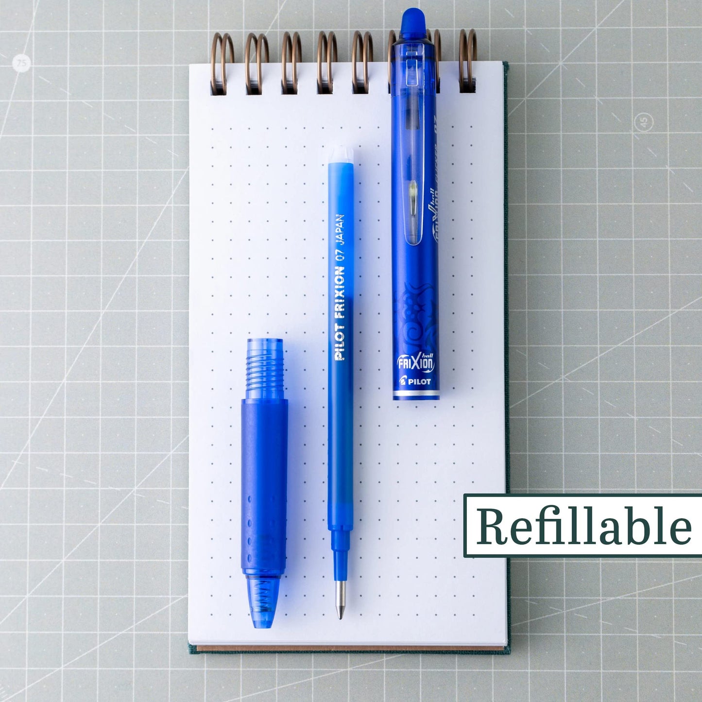 PILOT FriXion Clicker Erasable Gel Pens, Blue Ink, 8-Pack
