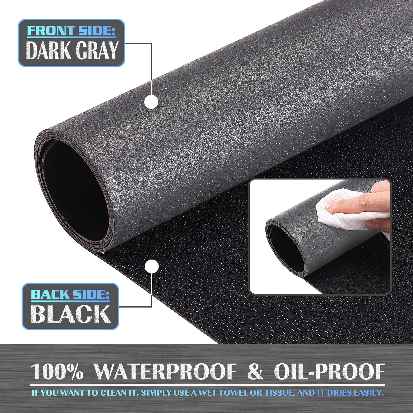 K KNODEL Extra Large Desk Mat, Leather Mouse Pad (47.2"x23.6", Dark Gray)