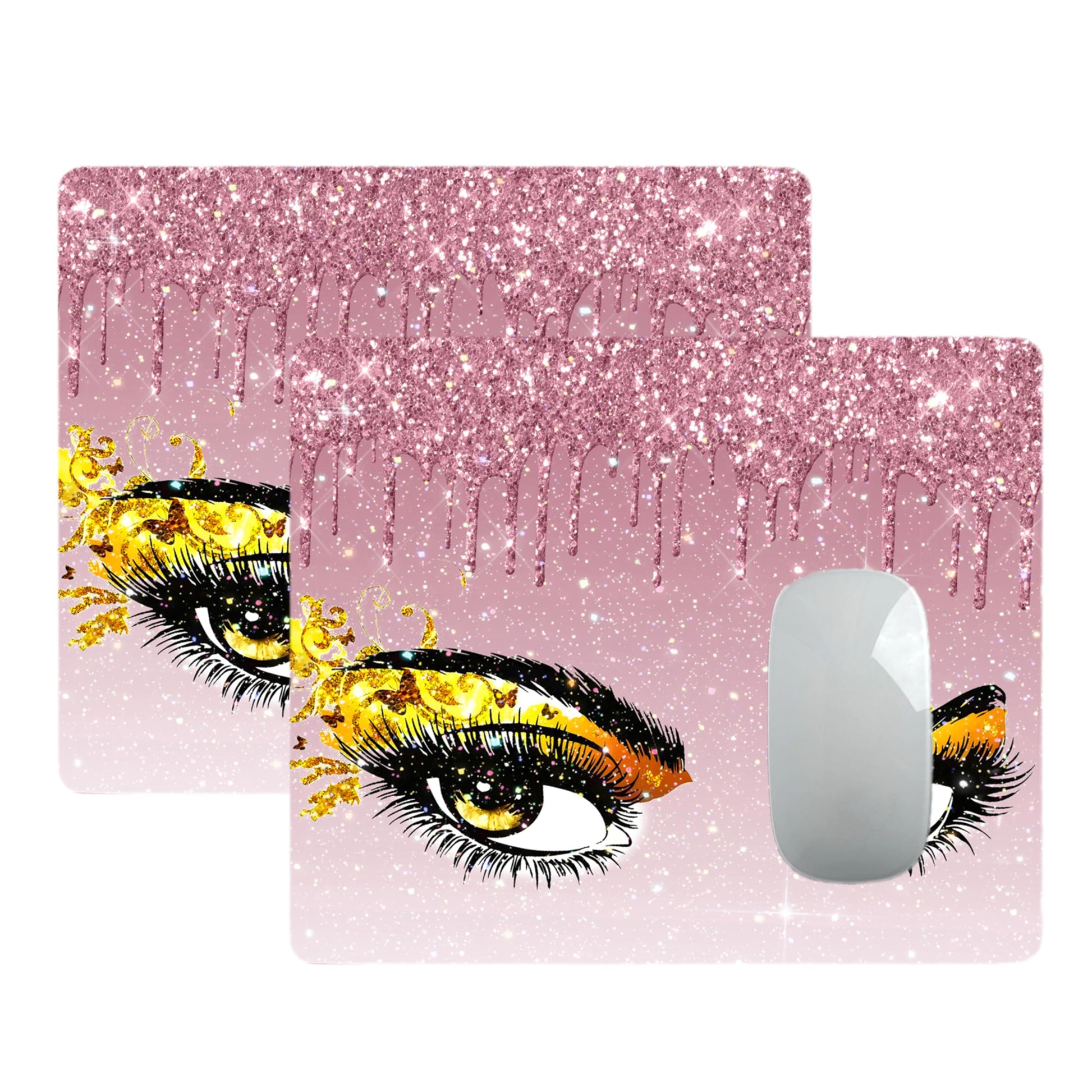 Mouse Pad Bling Diamond Glitter Sparkle Rose Gold Mousepad Hot Pink Mouse Pad, Bling Desk