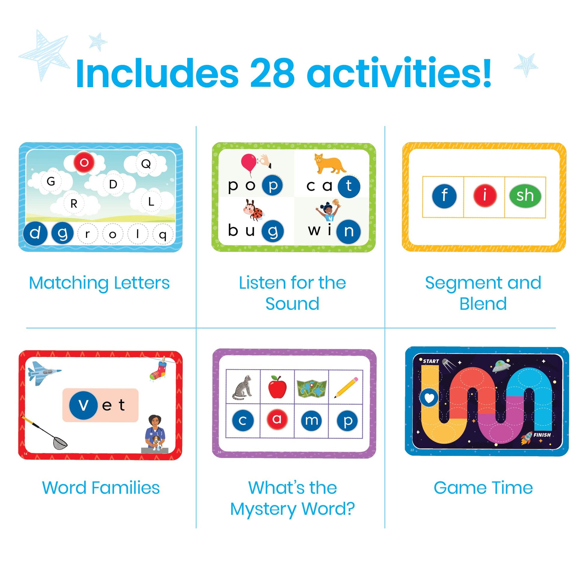 hand2mind Reading Readiness Activity Set, Magnetic Wands and Chip Set, Learn to Spell for Kids