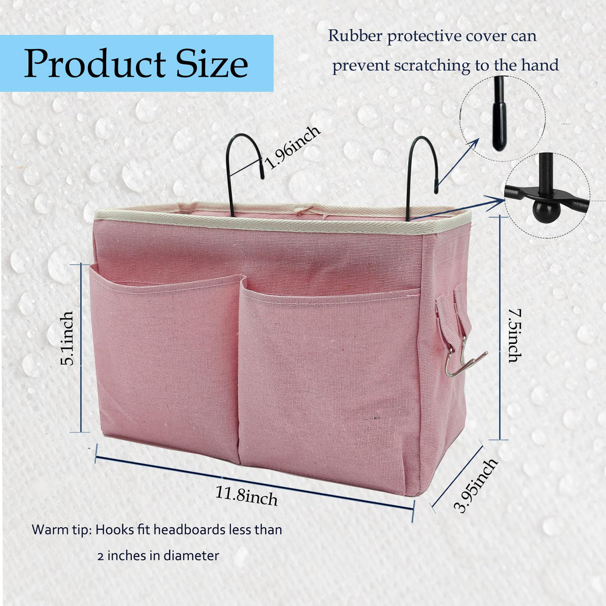 Someteth 2-Pack Bedside Caddy Bedside Hanging Storage Basket Multi-Function Organizer Caddy for