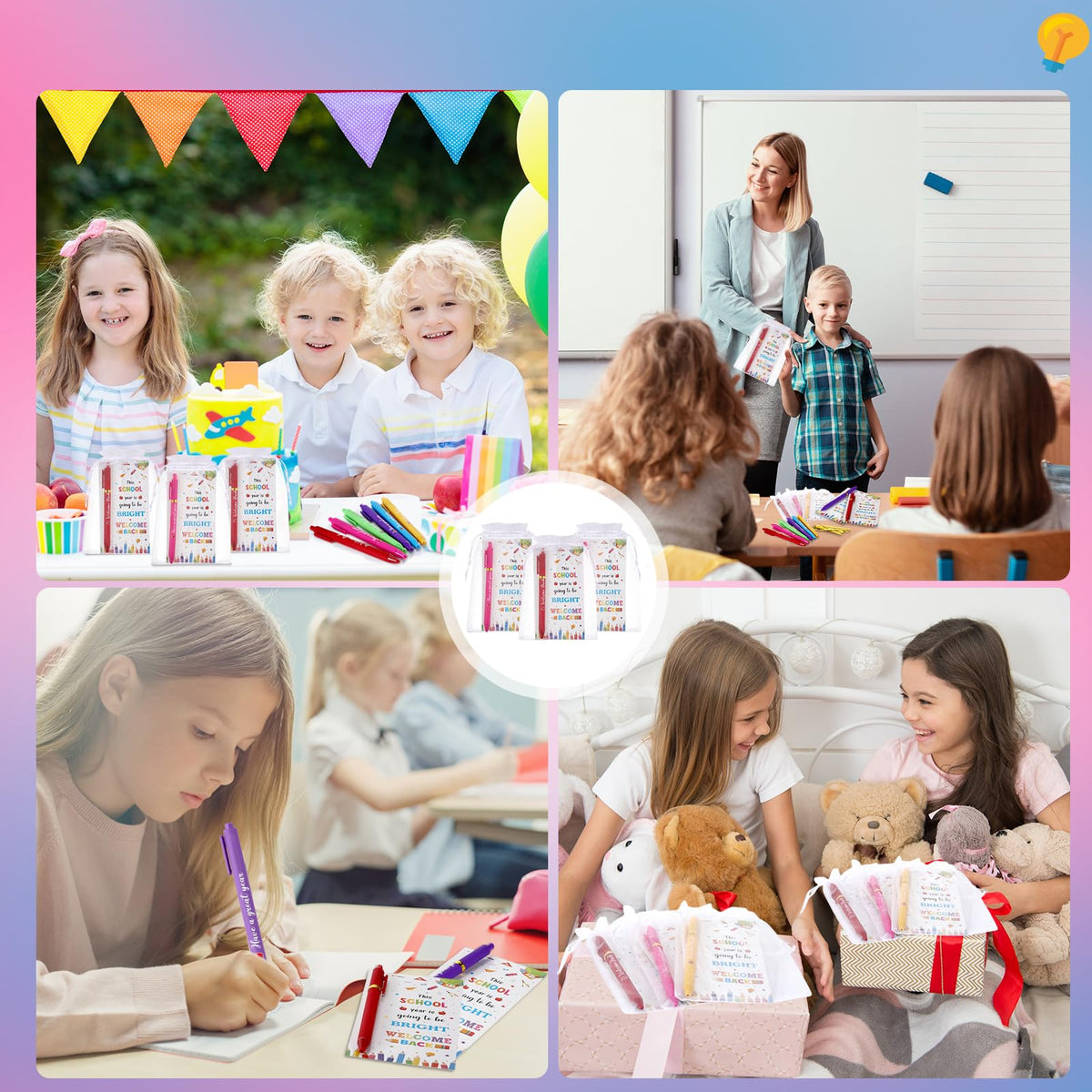 Marspark 30 Set Welcome Back to School Gifts Bulk Ballpoint Pens and Cards