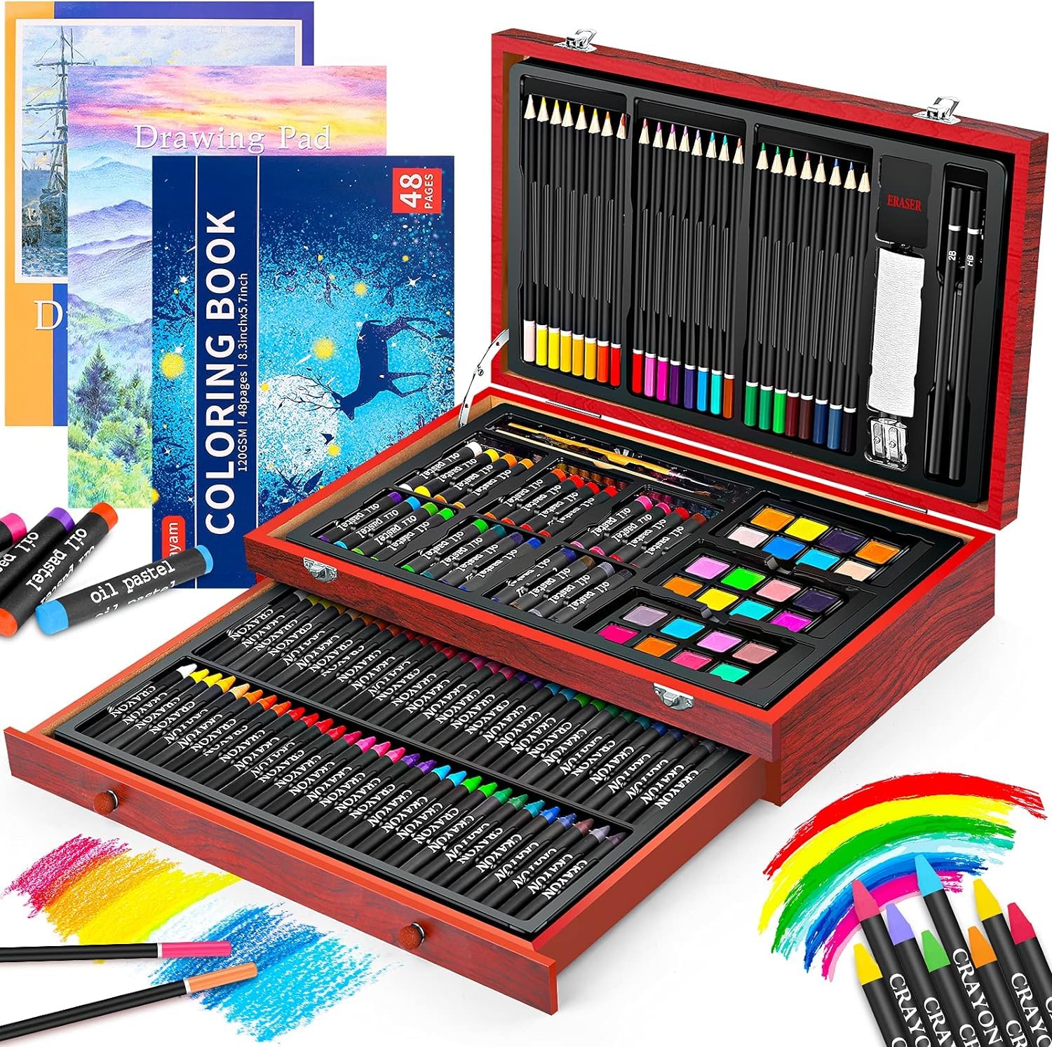 iBayam Art Supplies,150-Pack Deluxe Art Set Crafts Drawing Painting Kit