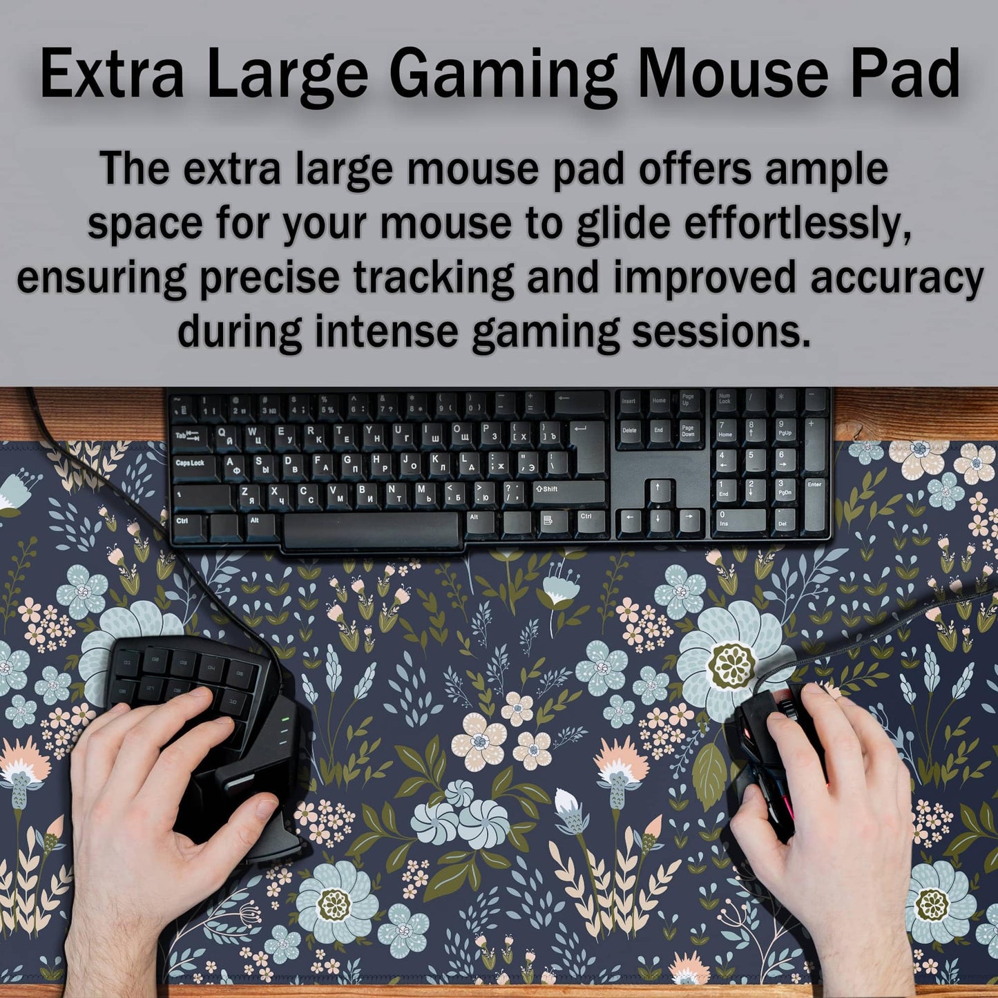 Samgula Office Desk Pads Floral Pattern Jumbo Mouse Pad Gaming Mousepad Large Mouse Pads The Desk