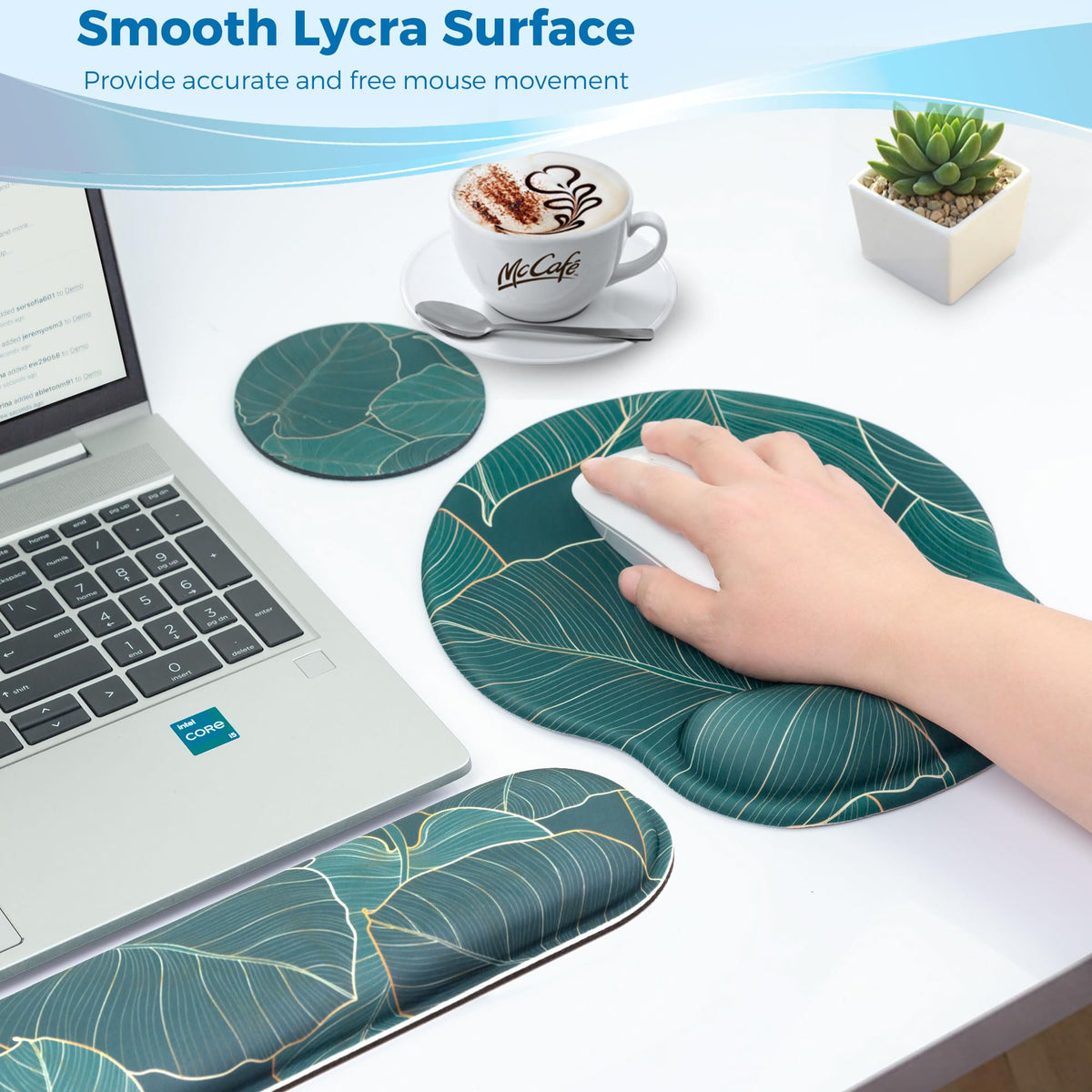 Wiabsi Mouse Pad and Keyboard Wrist Rest Support,Ergonomic Mouse Pad Set